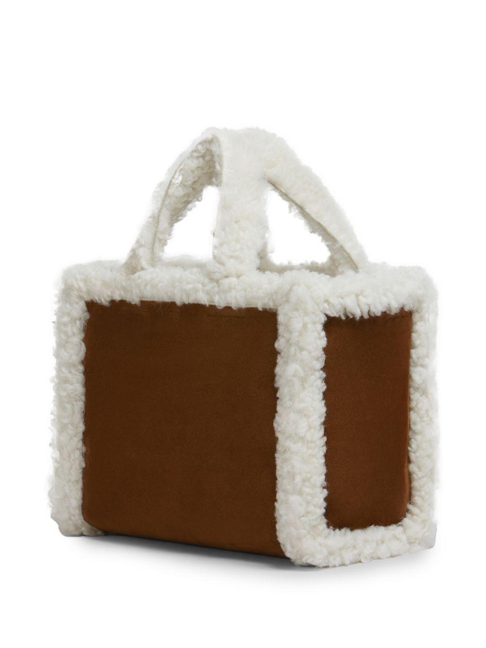 shearling-trim tote bag Product Image