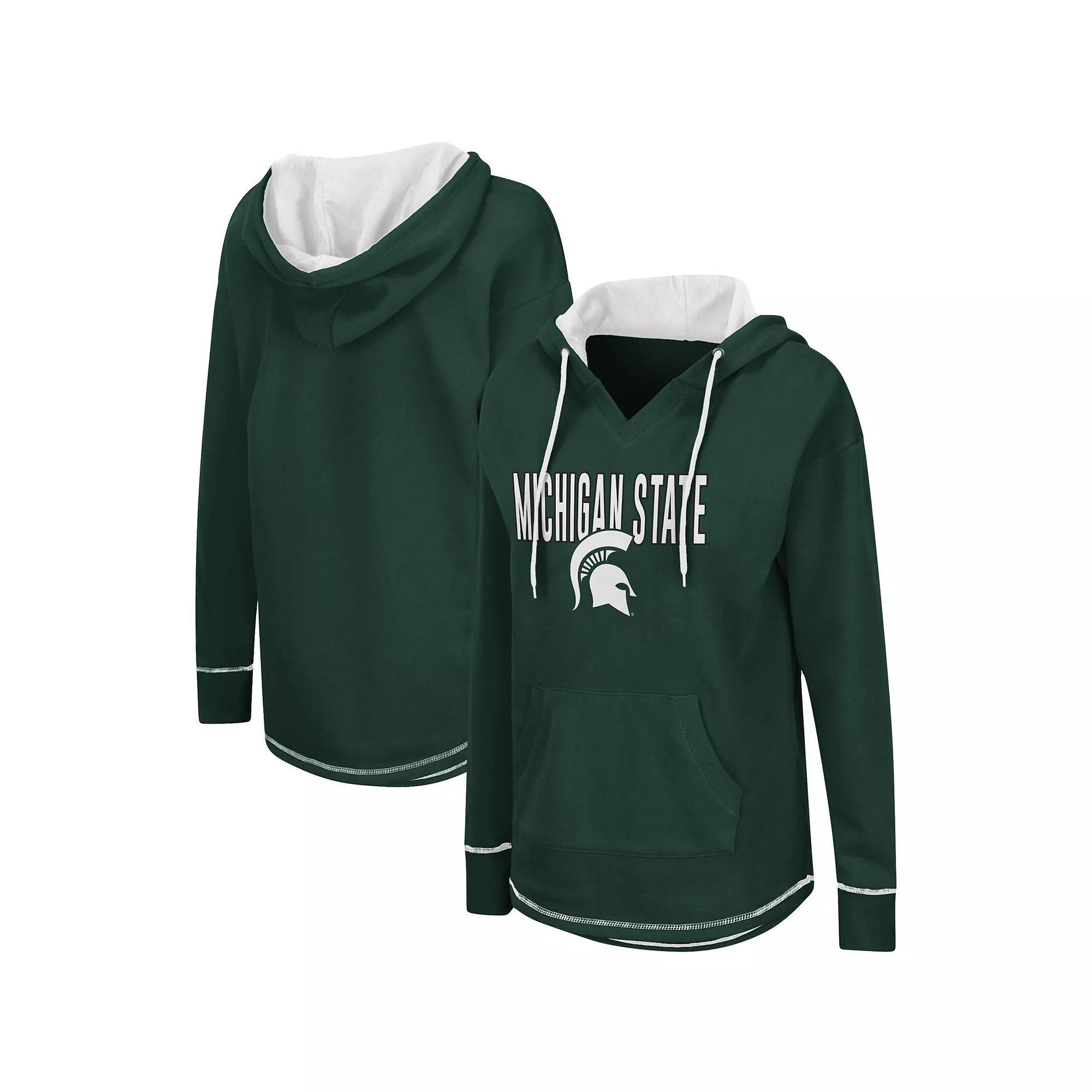 Women's Colosseum Green Michigan State Spartans Tunic Pullover Hoodie, Size: Medium Product Image