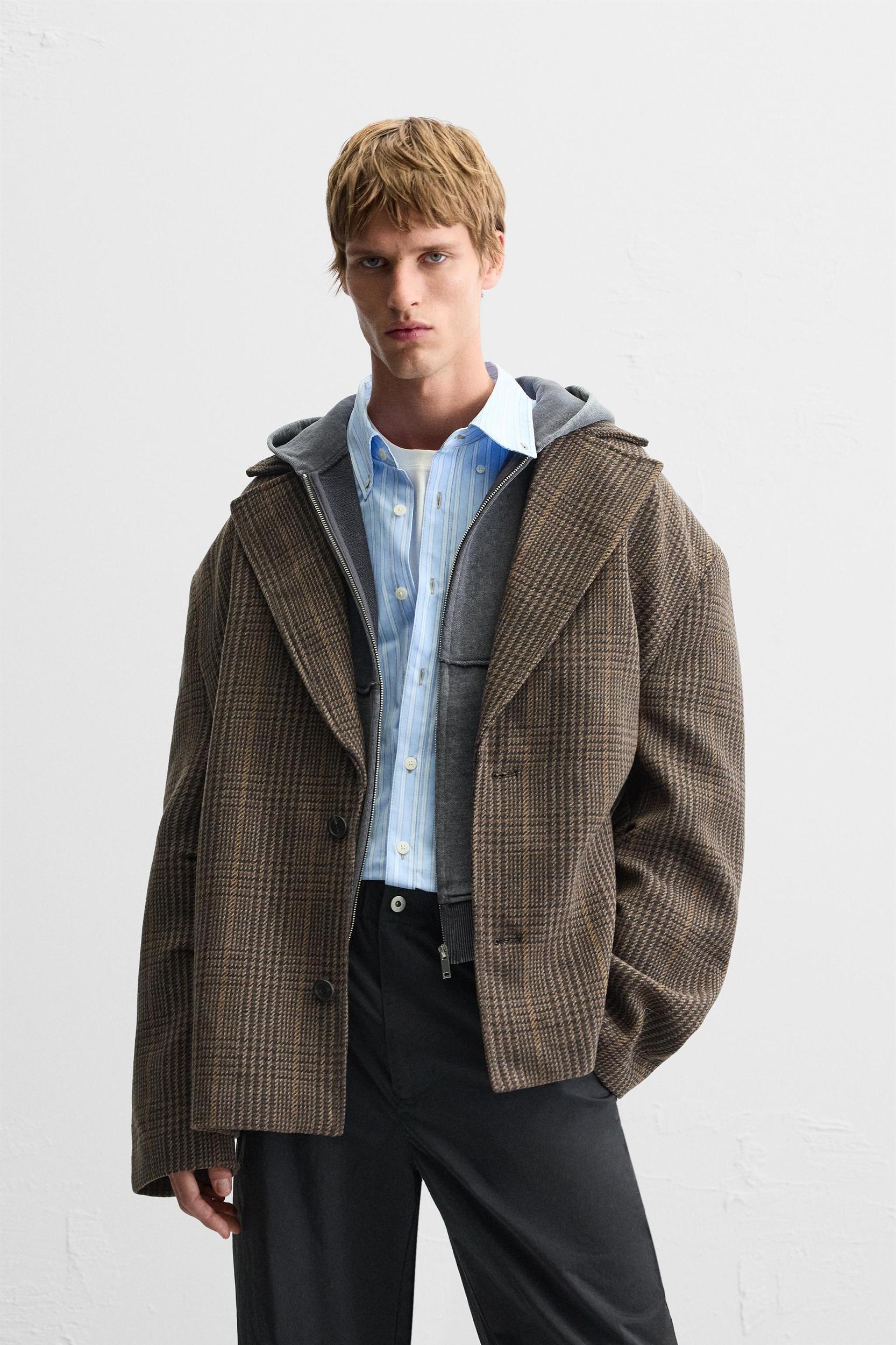 CHECKERED OVERSIZED FIT BLAZER Product Image