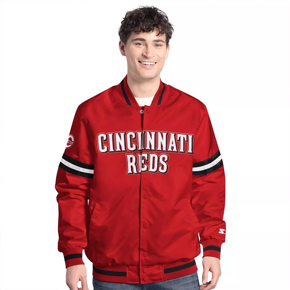Men's Starter  Red Cincinnati Reds Scout Full-Snap Varsity Jacket, Size: 3XL, Red Red Product Image