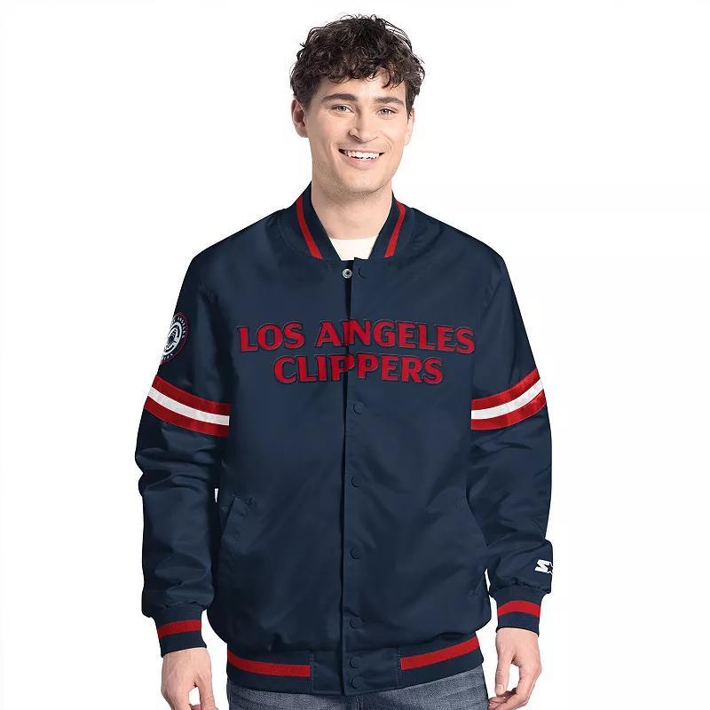 Men's Starter  Royal Chicago Cubs Scout Full-Snap Varsity Jacket, Size: Small, Blue Product Image