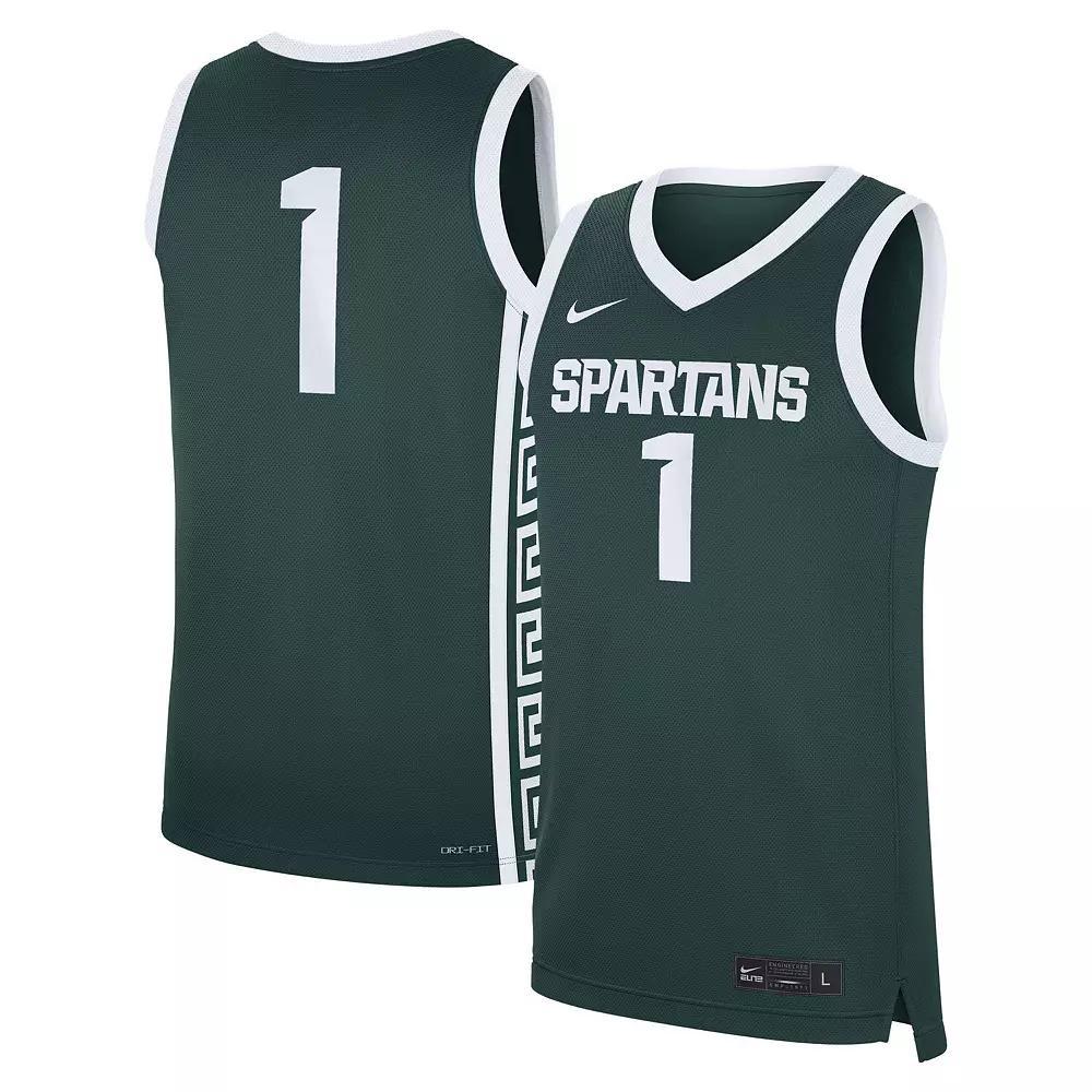 Men's Nike #1 Green Michigan State Spartans Road Replica Jersey, Size: 2XL Product Image