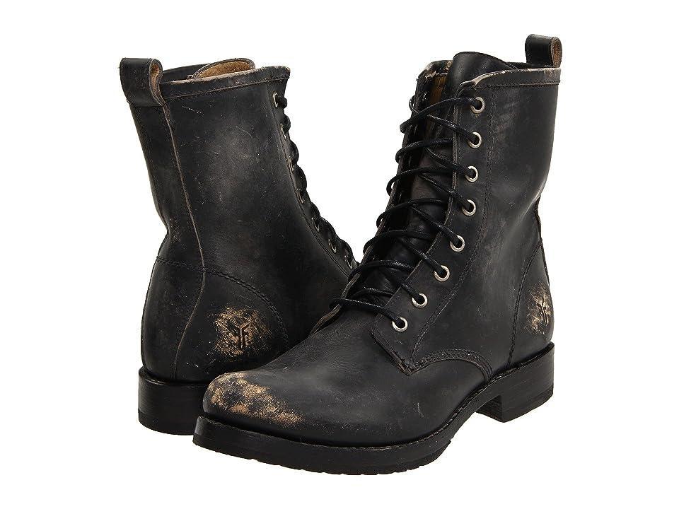 Frye Veronica Combat (Black Floral) Women's Lace-up Boots Product Image