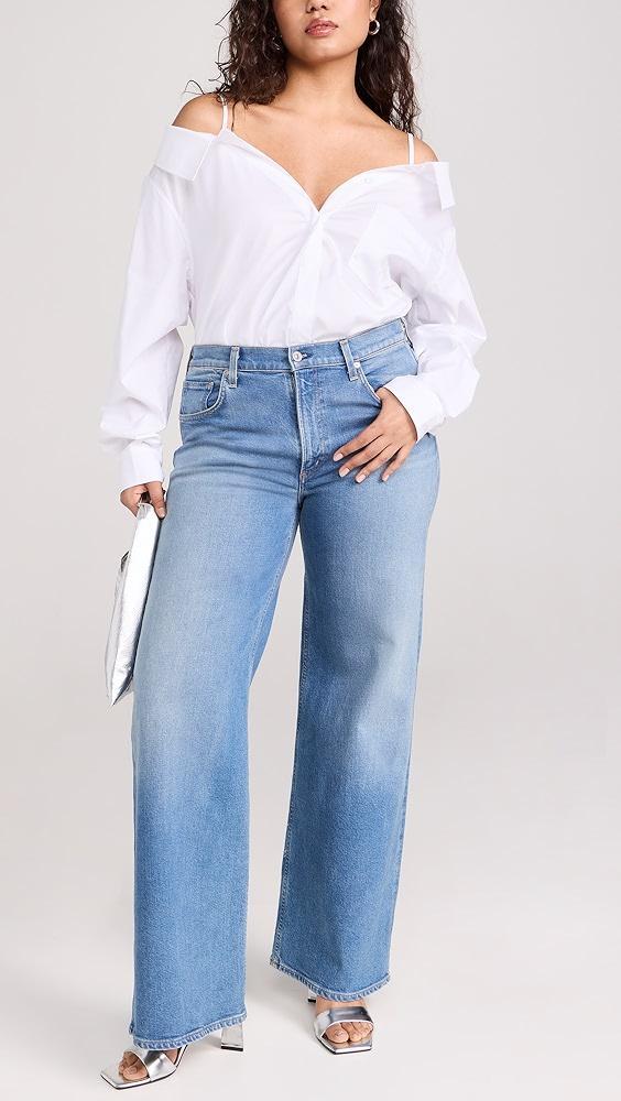 Good American Poplin Off Shoulder Shirt | Shopbop Product Image