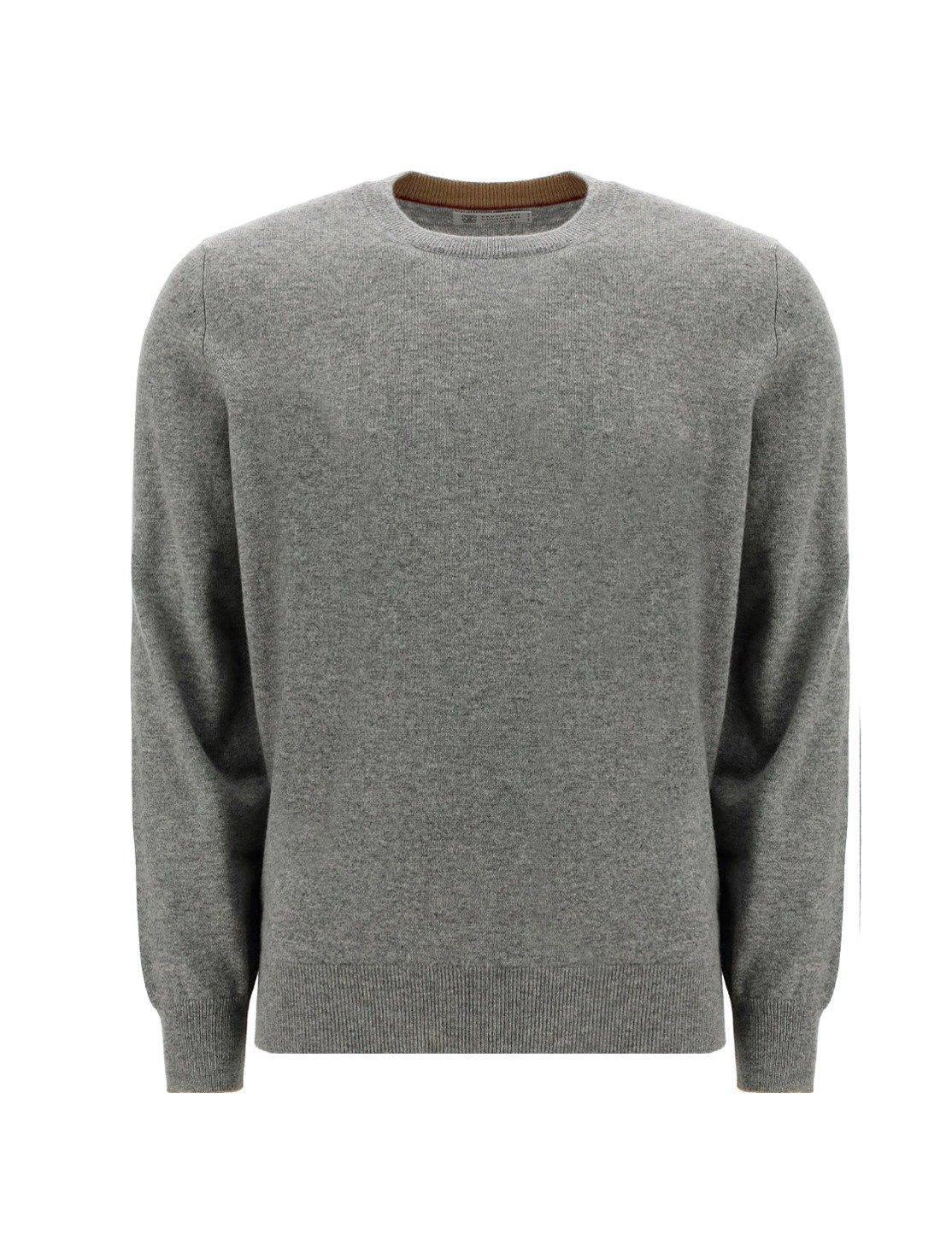BRUNELLO CUCINELLI Crewneck Knit Sweater In Dark Grey Product Image