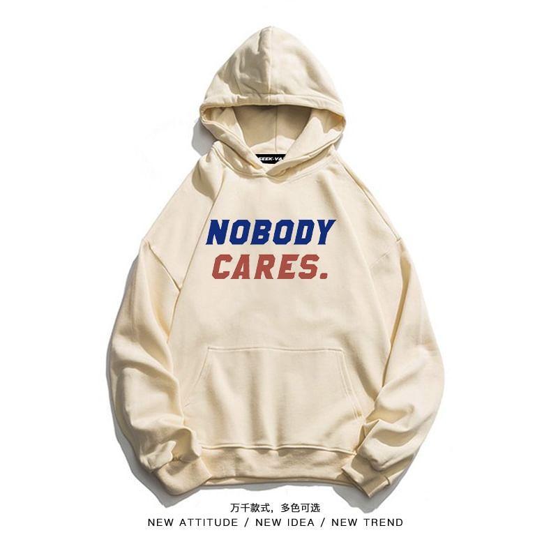 Cartoon Print Pocket Detail Oversized Hoodie Product Image