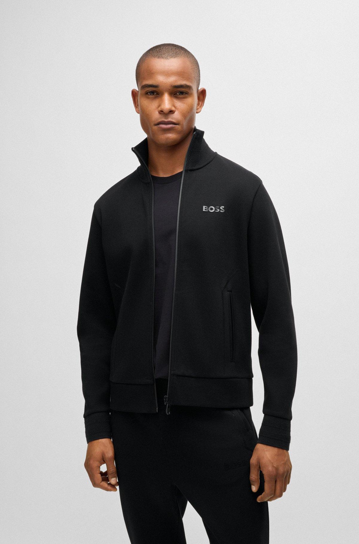 Sweatshirt with jacquard collar and cuffs Product Image