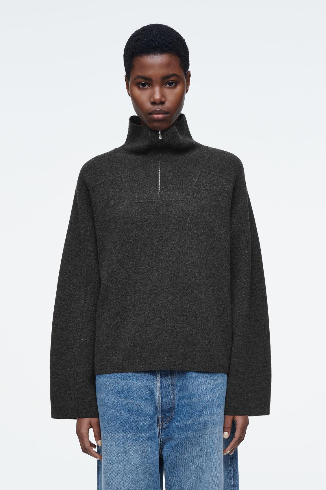 MERINO WOOL HALF-ZIP SWEATER Product Image