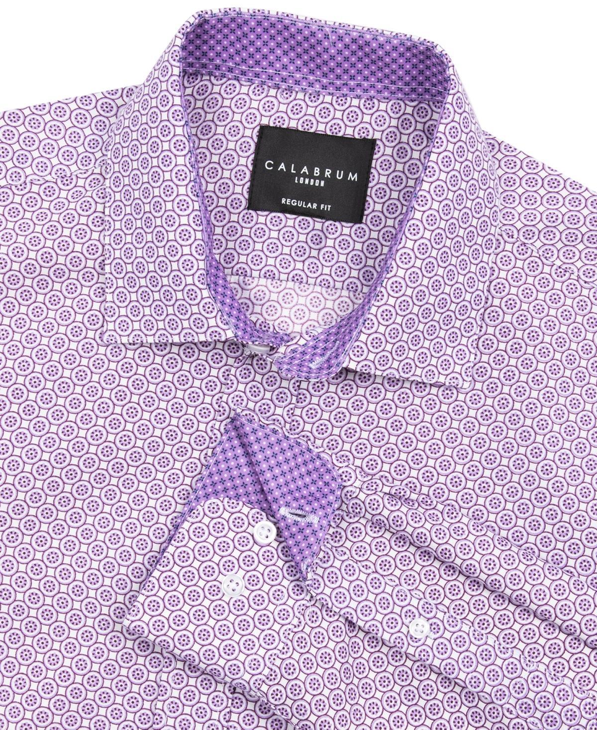 Mens Regular Fit Dot Print Wrinkle Free Performance Dress Shirt Product Image