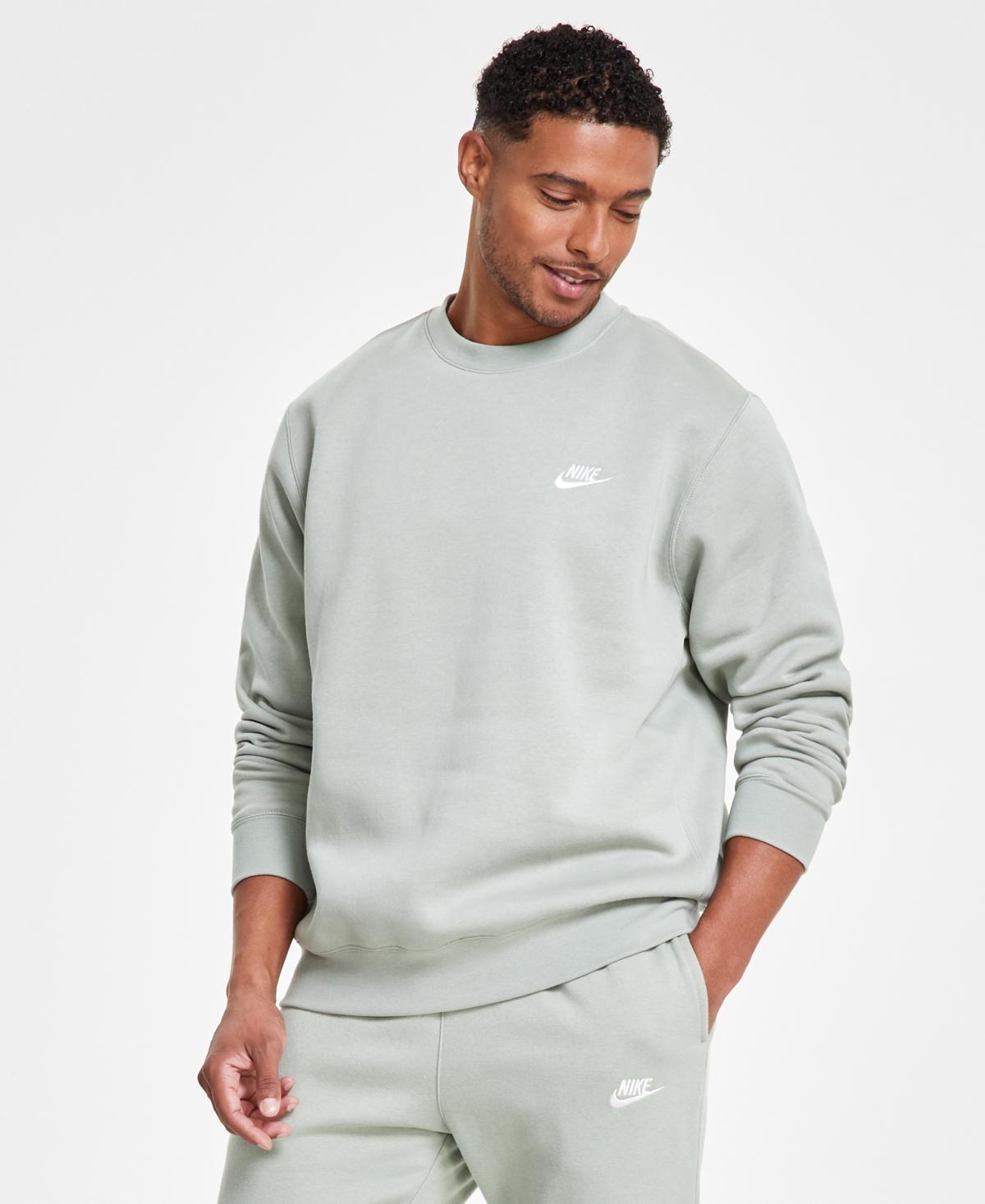 Nike Men's Club Crewneck Sweatshirt in Khaki/White at Nordstrom, Size Small Product Image