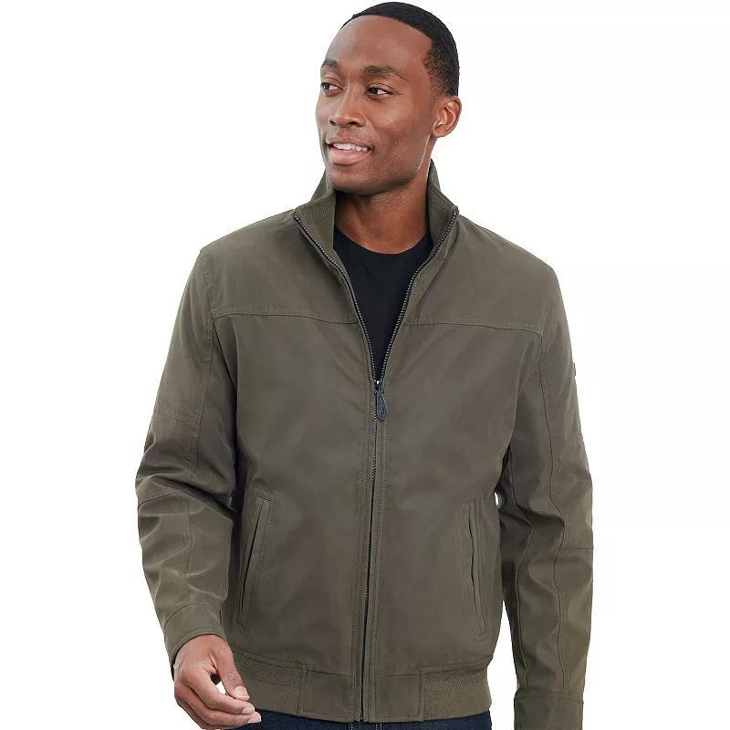 Men's London Fog Sherpa-Lined Microfiber Bomber Jacket, Size: Small, Brown Product Image