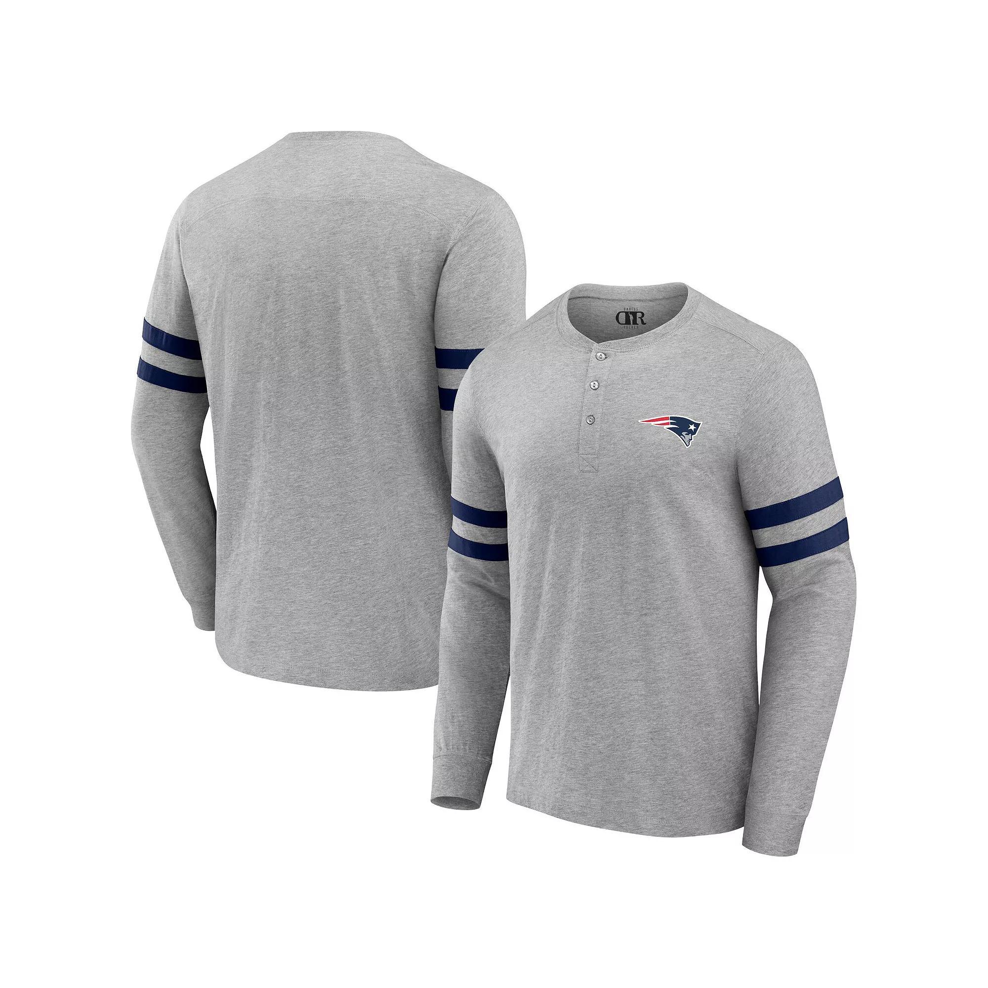 Men's NFL x Darius Rucker Collection by Fanatics Heather Gray New England Patriots Henley Long Sleeve T-Shirt, Size: Medium, Grey Product Image