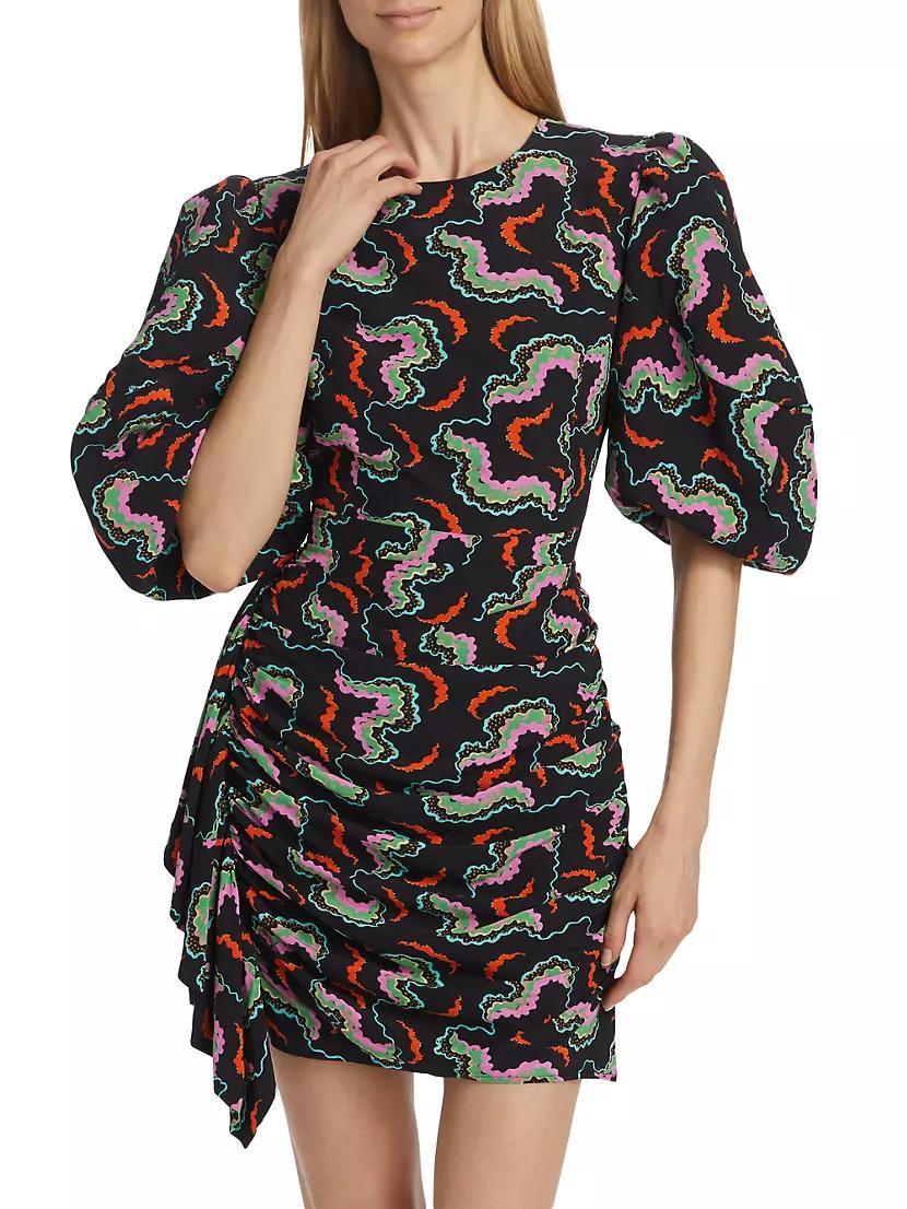 Pia Printed Puff-Sleeve Minidress Product Image
