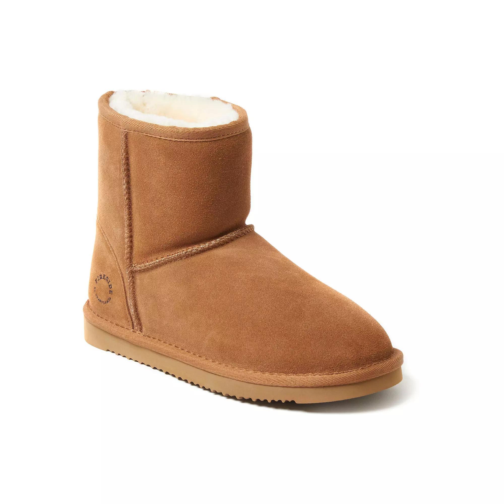 Fireside by Dearfoams Rosebery Womens Shearling Ankle Boot Slippers Product Image