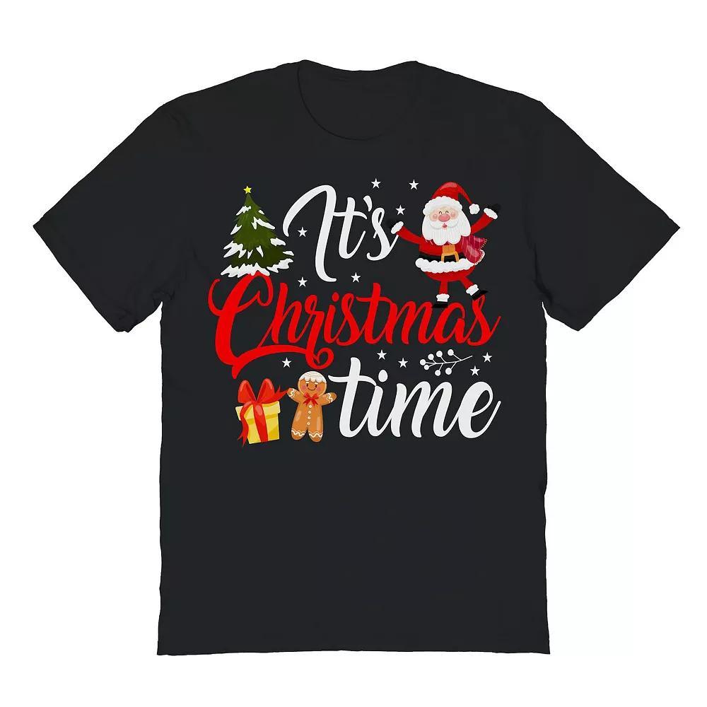 Men's Santa Tree Time Christmas Graphic Tee, Size: Medium, Black Product Image