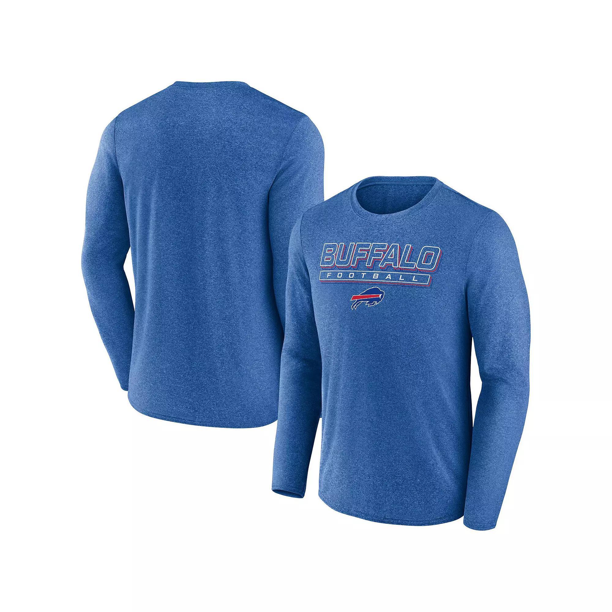 Men's Fanatics  Heather Royal Buffalo Bills Fundamentals Long Sleeve T-Shirt, Size: 3XL, Blue Product Image