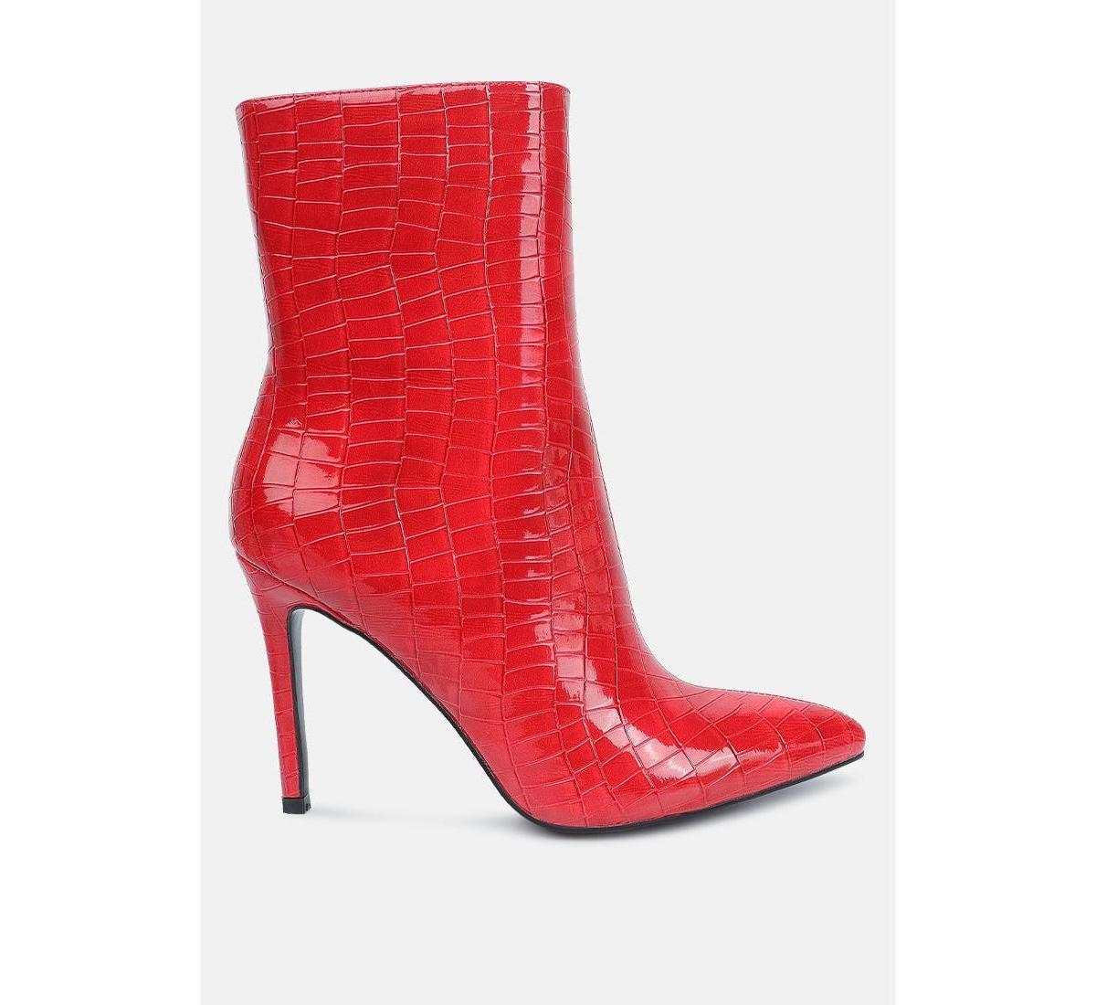 London Rag Momoa Women's Heeled Ankle Boots, Size: 5, Red Product Image