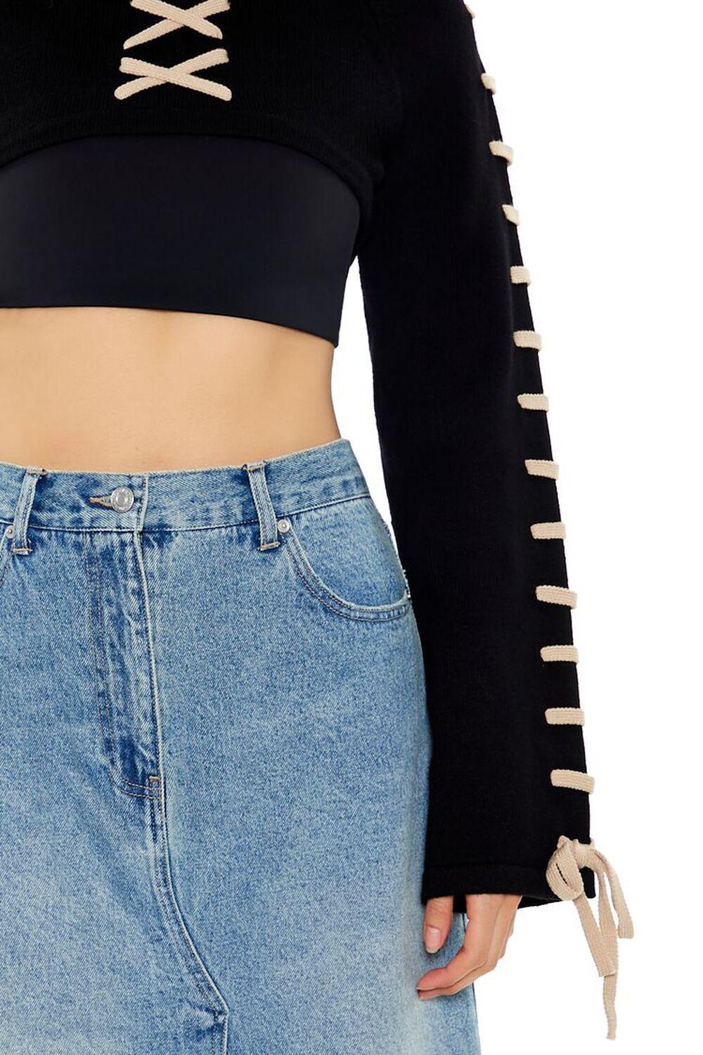 Cropped Tie-Trim Sweater | Forever 21 Product Image