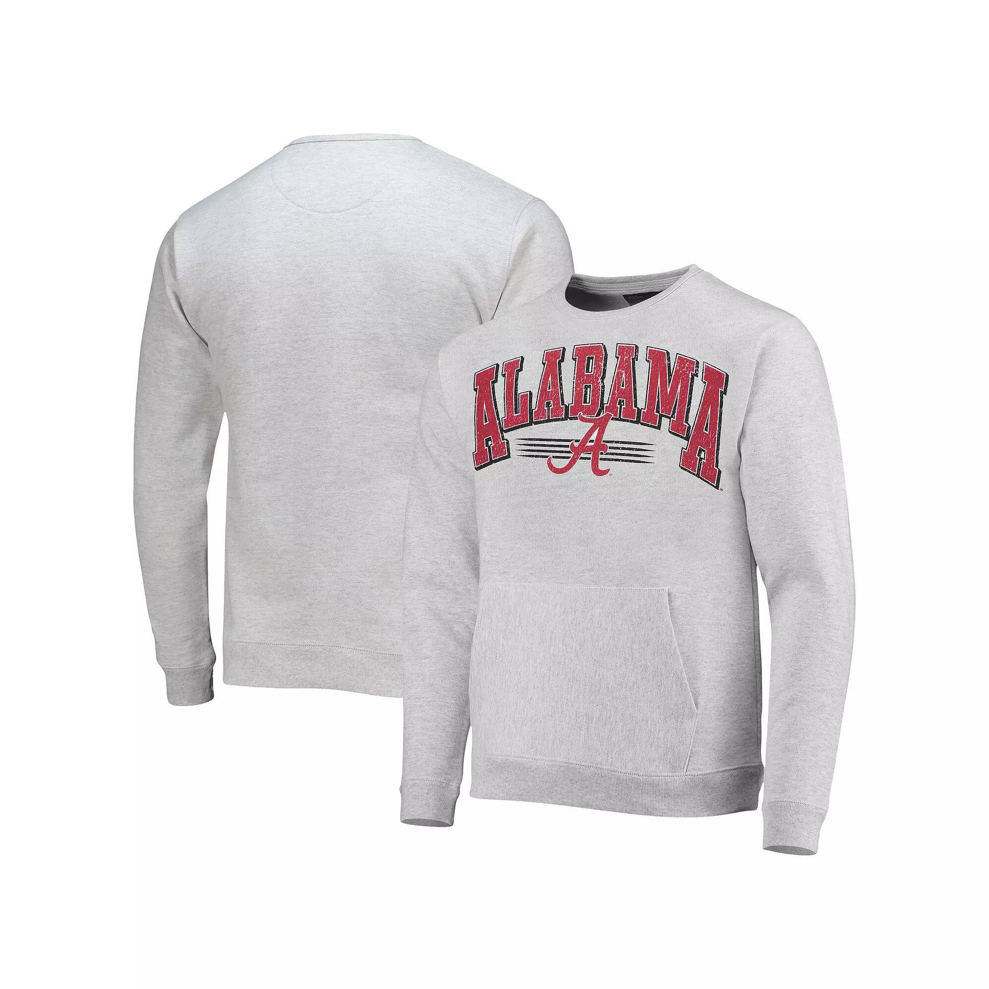 Men's League Collegiate Wear Heathered Gray Alabama Crimson Tide Upperclassman Pocket Pullover Sweatshirt, Size: Small, Grey Product Image