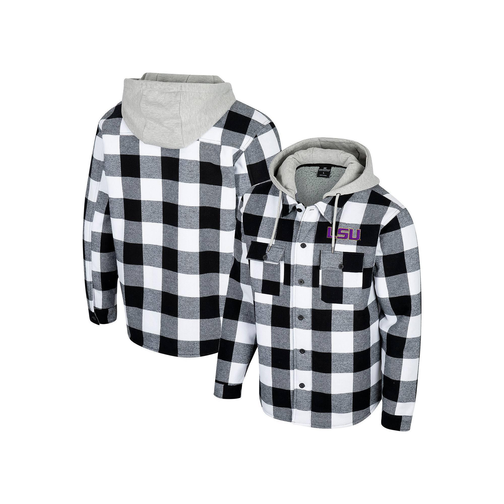 Men's Colosseum Black/White Oregon State Beavers Buffalo Plaid Full-Zip Jacket, Size: XL Product Image