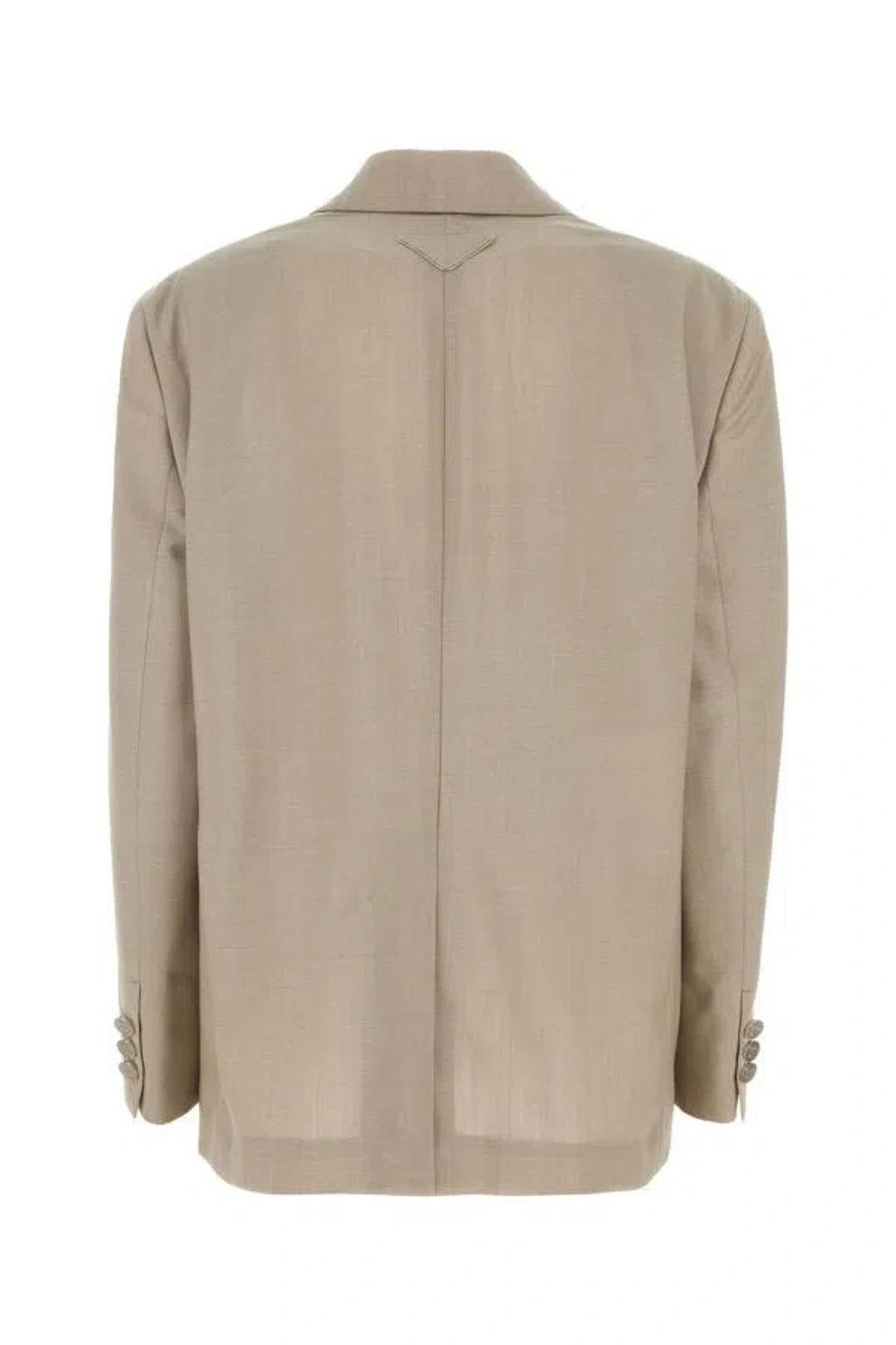 Single-breasted Wool Blazer In Blue Product Image
