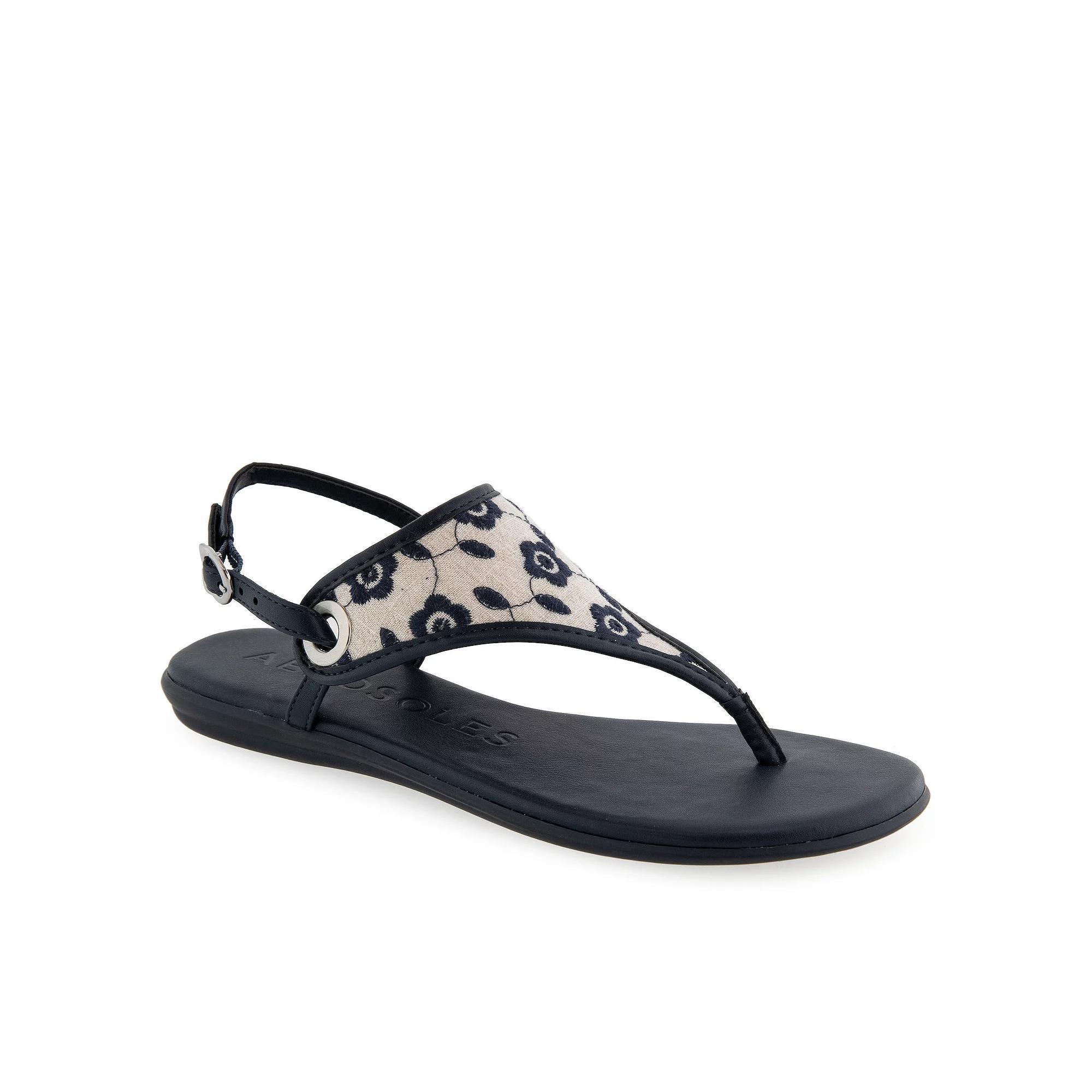 Aerosoles Conclusion Womens Thong Sandals Natural Blue Product Image