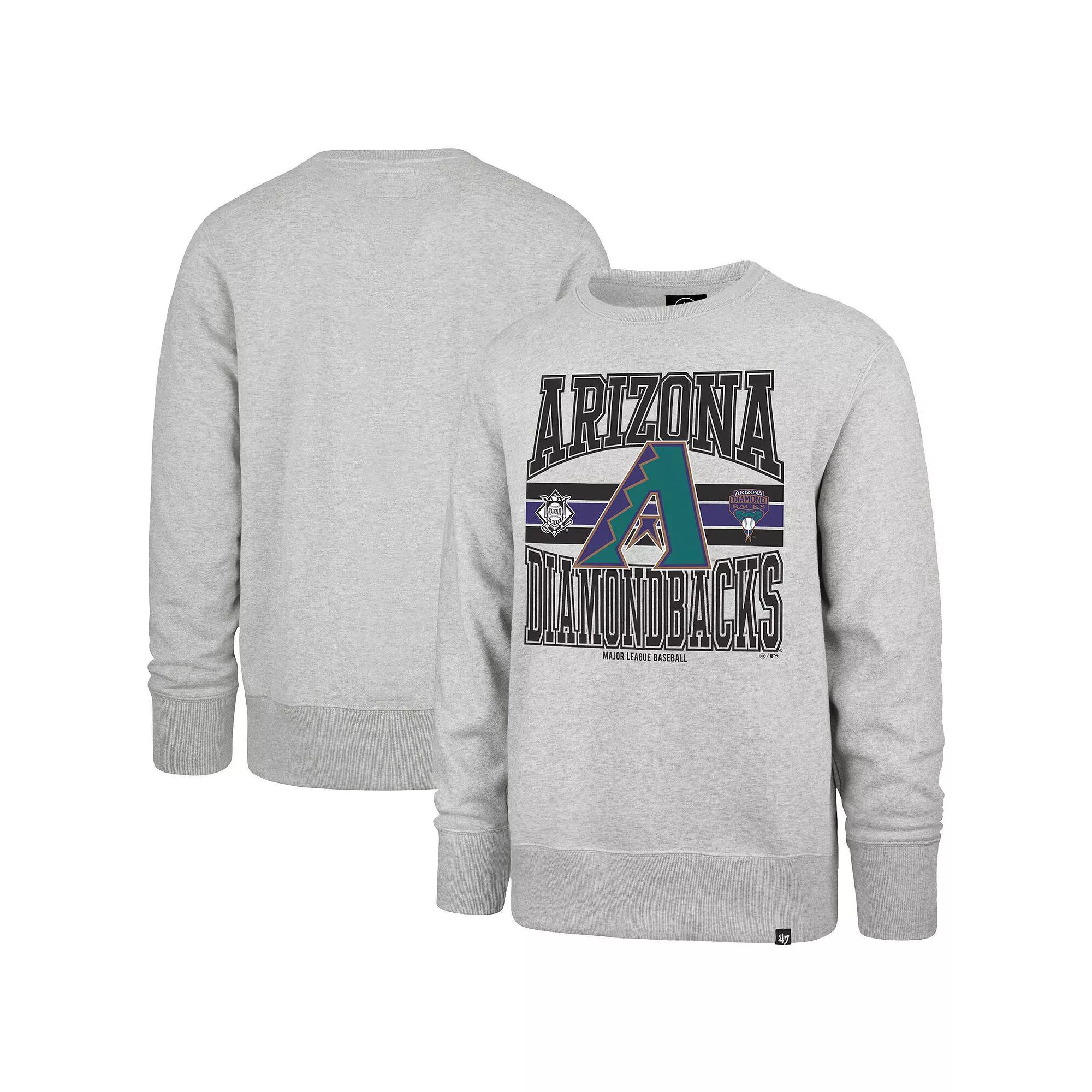 Men's '47  Gray Arizona Diamondbacks Letters Headline Pullover Sweatshirt, Size: Large, Grey Product Image