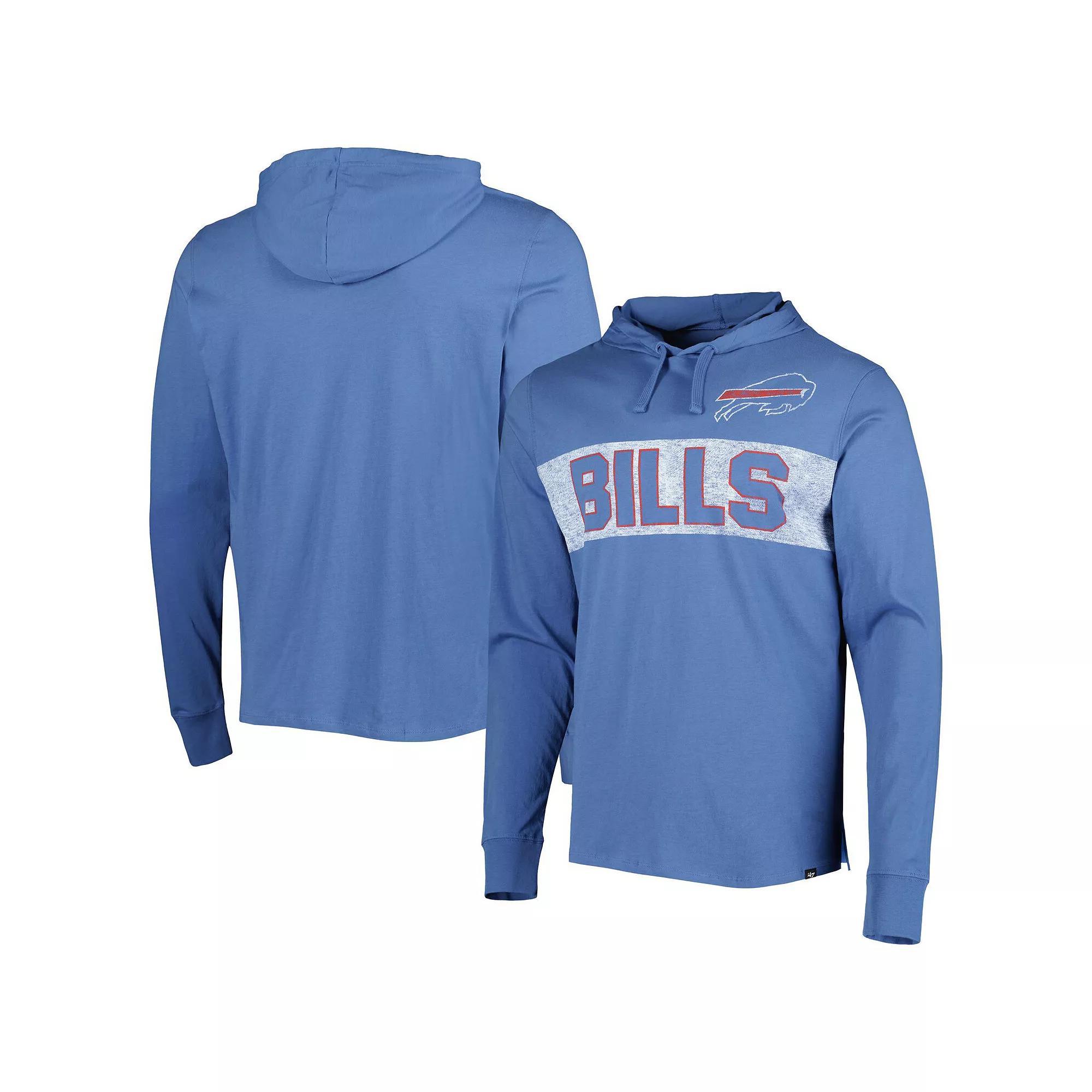 Men's '47 Royal Buffalo Bills Field Franklin Hooded Long Sleeve T-Shirt, Size: 2XL, Blue Product Image