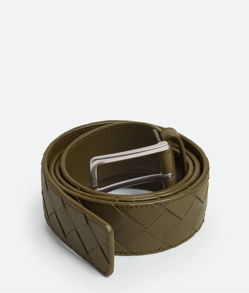 Men's Intrecciato Belt in Mustard Product Image