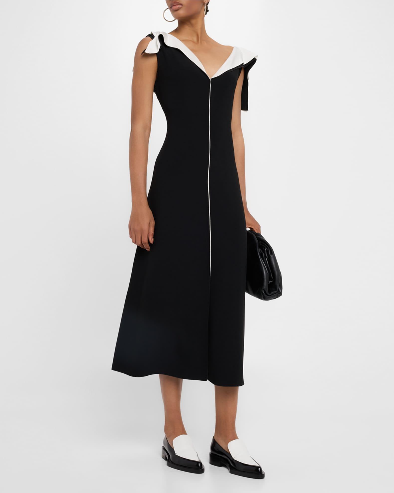 Jophee Layered Ruffle V-Neck Midi Dress Product Image