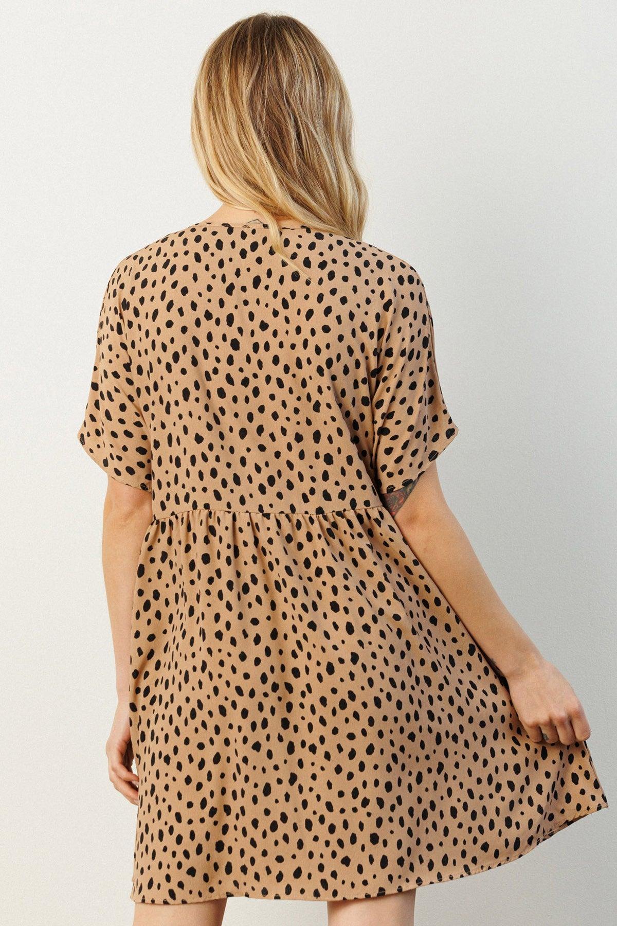 Animal Print N-Neck Babydoll Dress Product Image