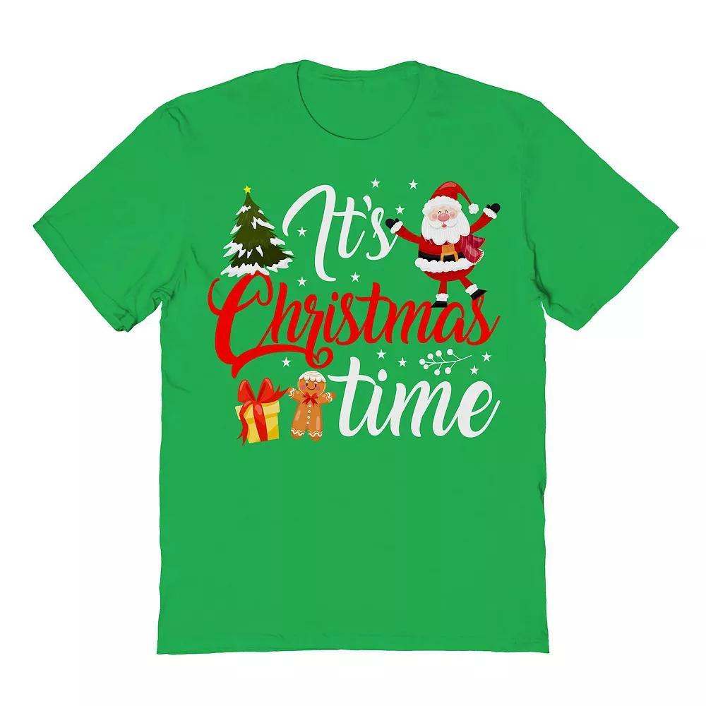 Men's Santa Tree Time Christmas Graphic Tee, Size: Medium, Irish Green Product Image