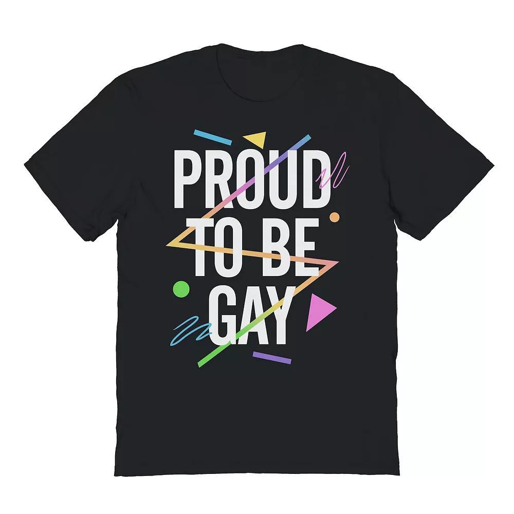 Men's COLAB89 by Threadless Proud To Be Gay Pride Graphic Tee, Size: Small, Black Product Image