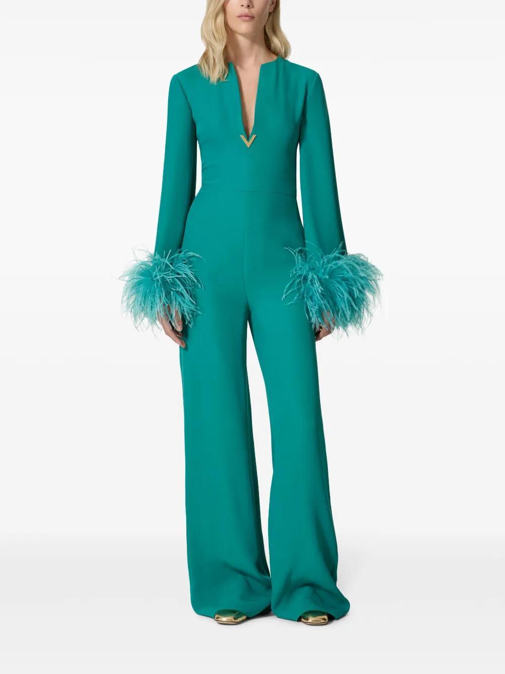 VLogo feathered jumpsuit Product Image