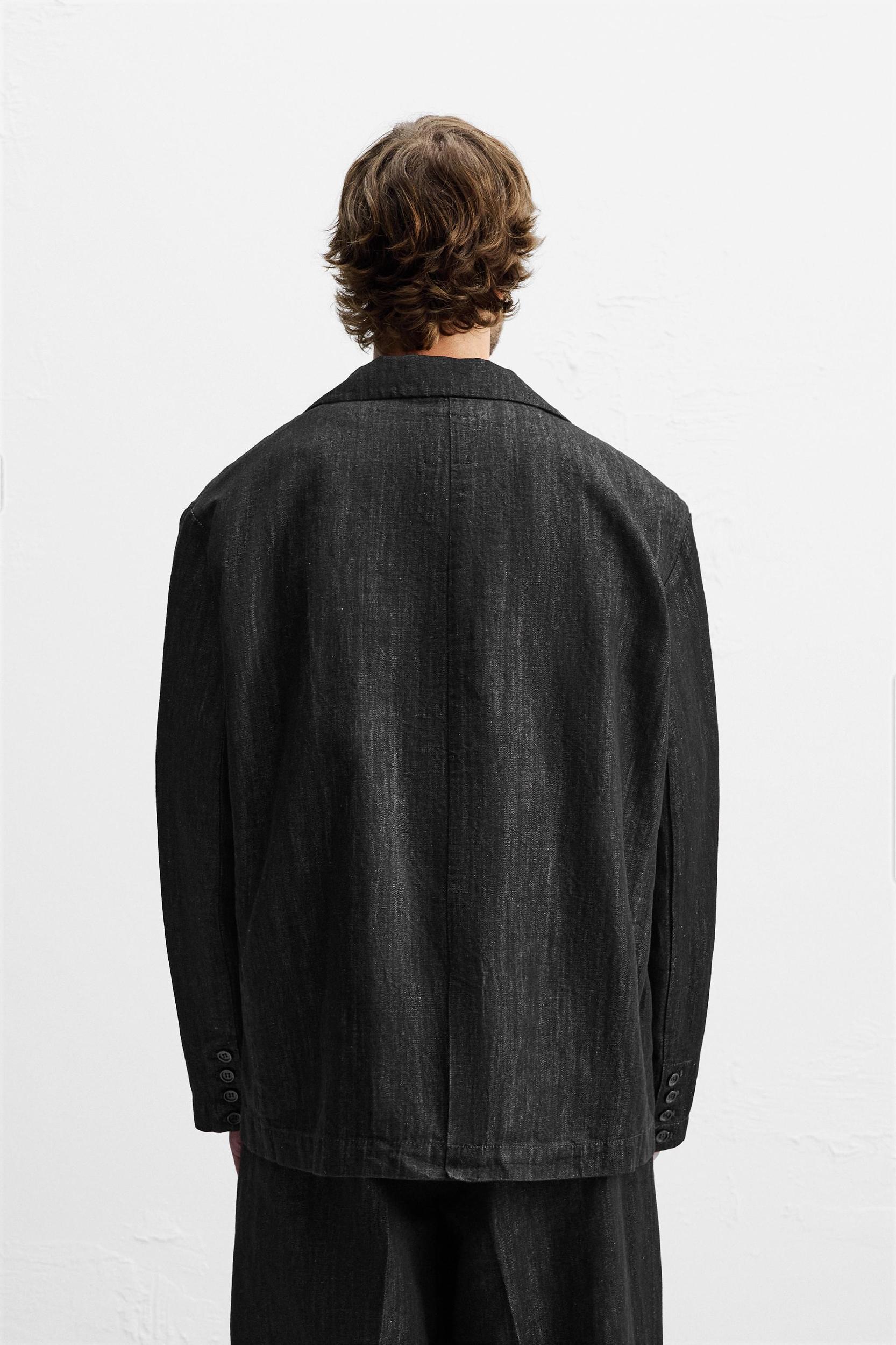 COTTON - LINEN DENIM BLAZER Product Image