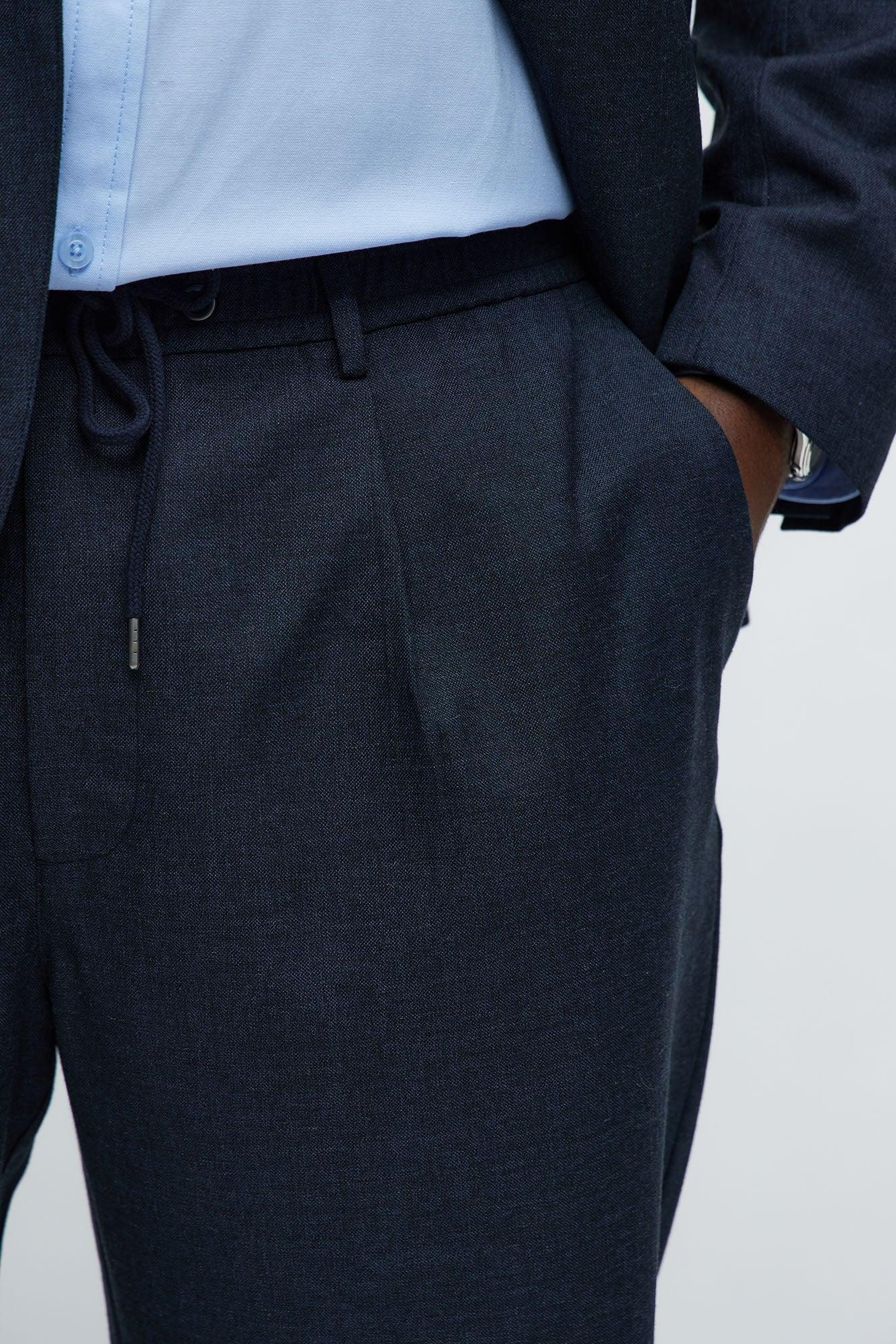 Slim Modern Stretch-Waist Everyday Trouser - Navy Product Image
