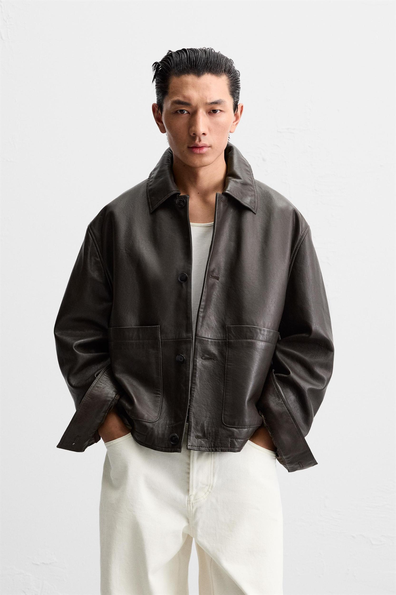 POCKET LEATHER JACKET Product Image