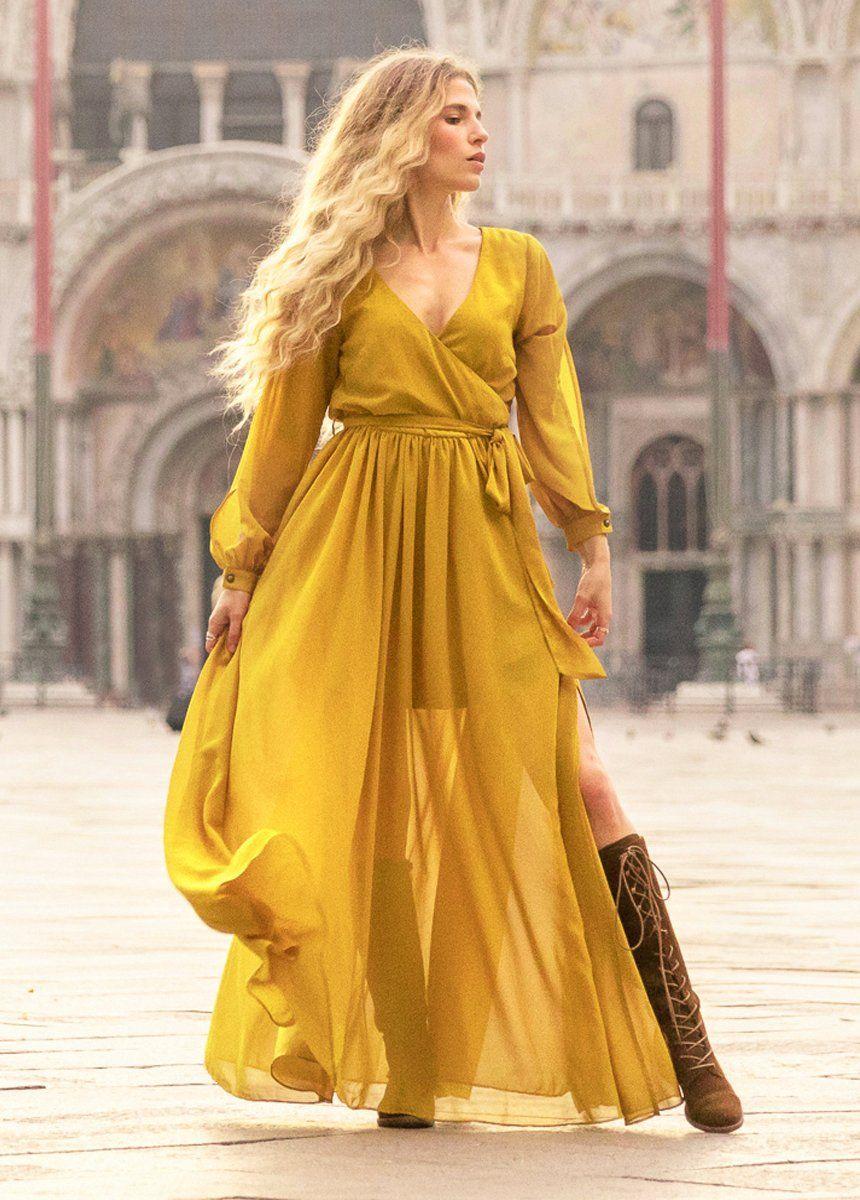 Aniya Dress in Mustard Female Product Image