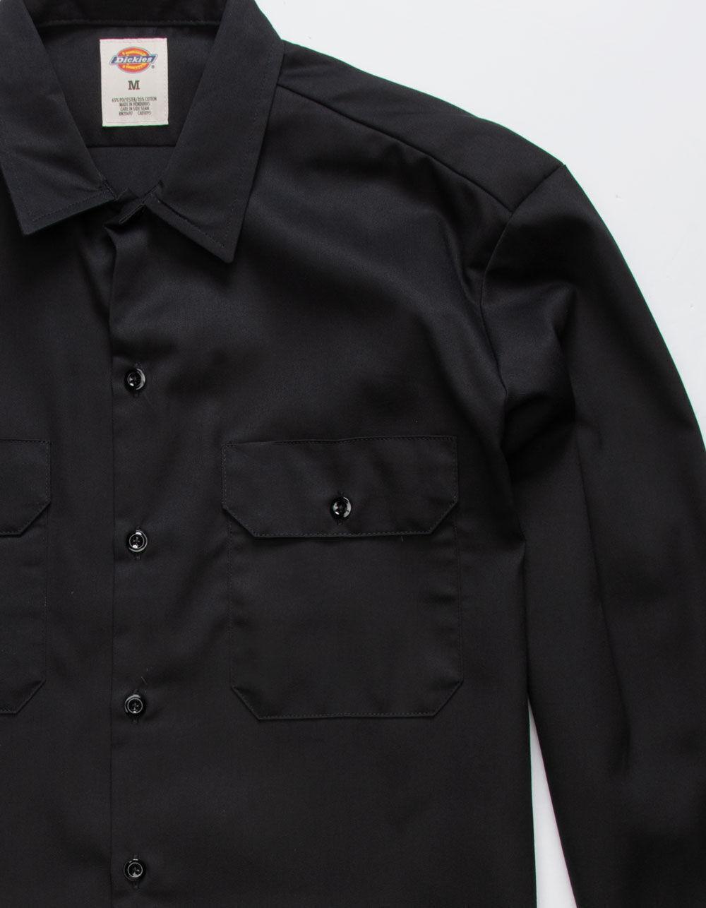 DICKIES Mens Twill Work Shirt - BLACK Product Image