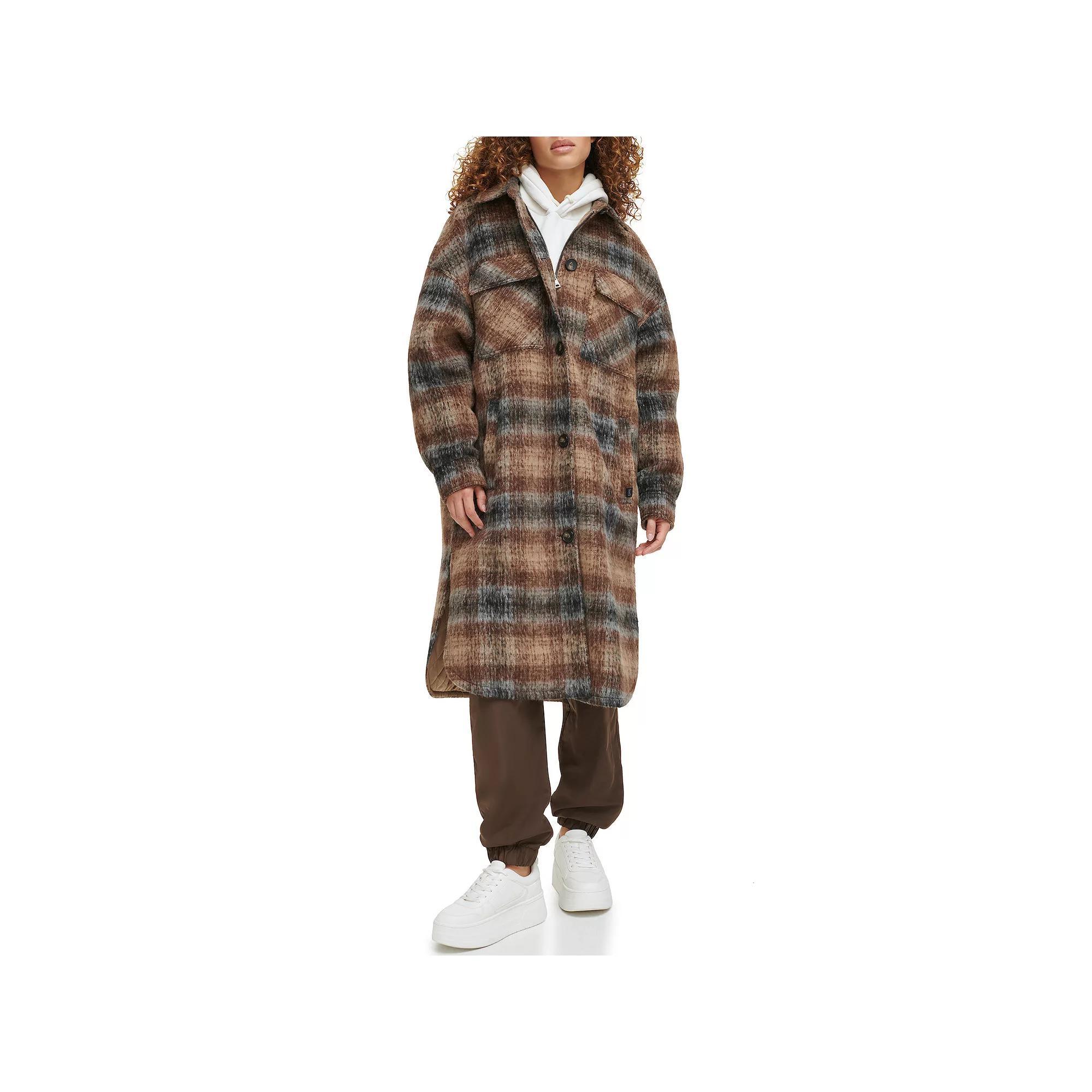 Women's Levi's® Faux Sherpa Lined Long Coat, Size: XL, Red Plaid Product Image