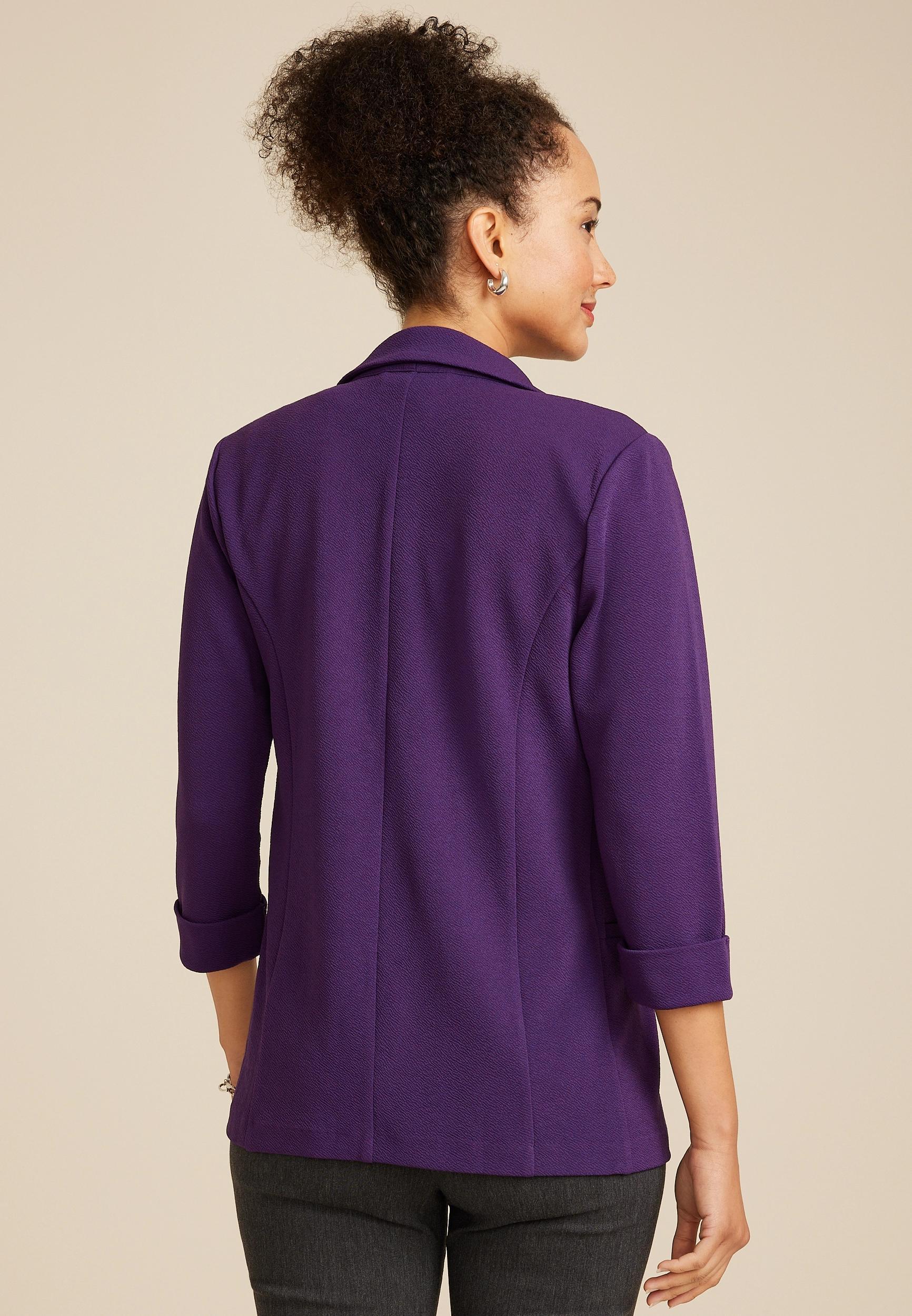 Maurices Womens Blazer Versa Open Front Brown Size Large Product Image