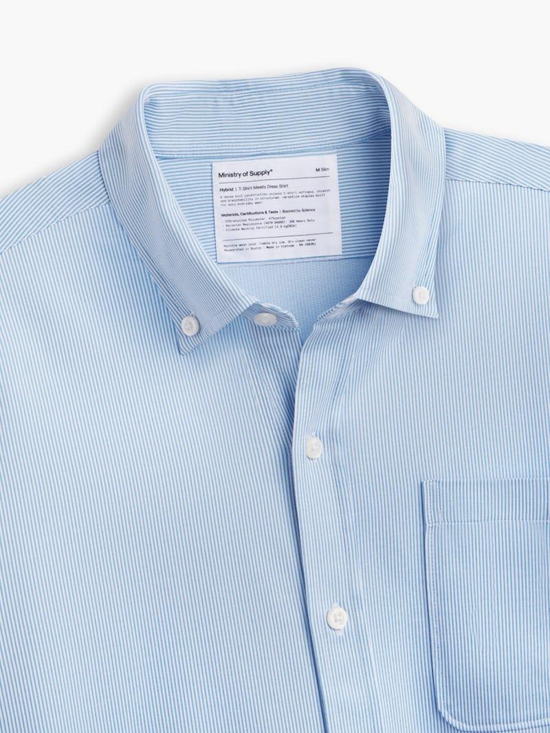 Men's Hybrid Button-Down - Blue Stripe Product Image