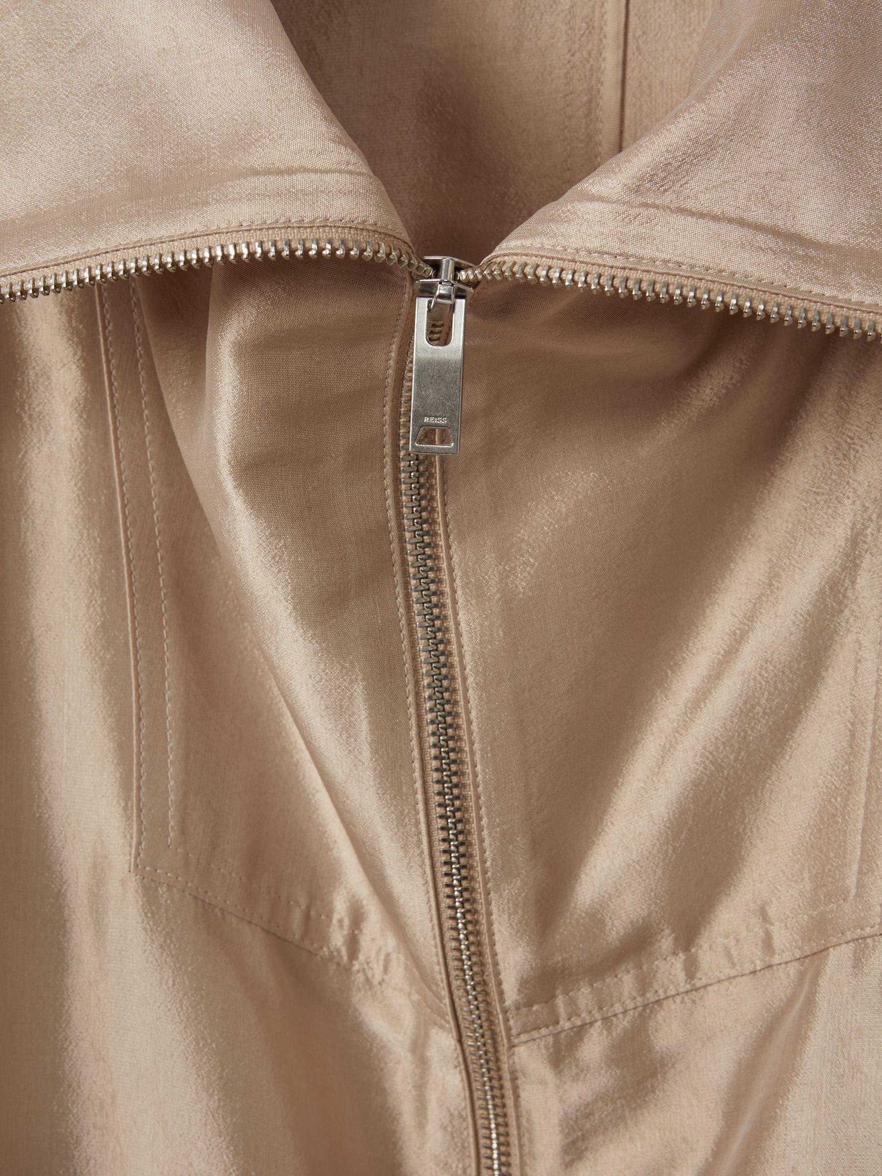 Atelier Zip-Through Jacket with Silk in Champagne Product Image
