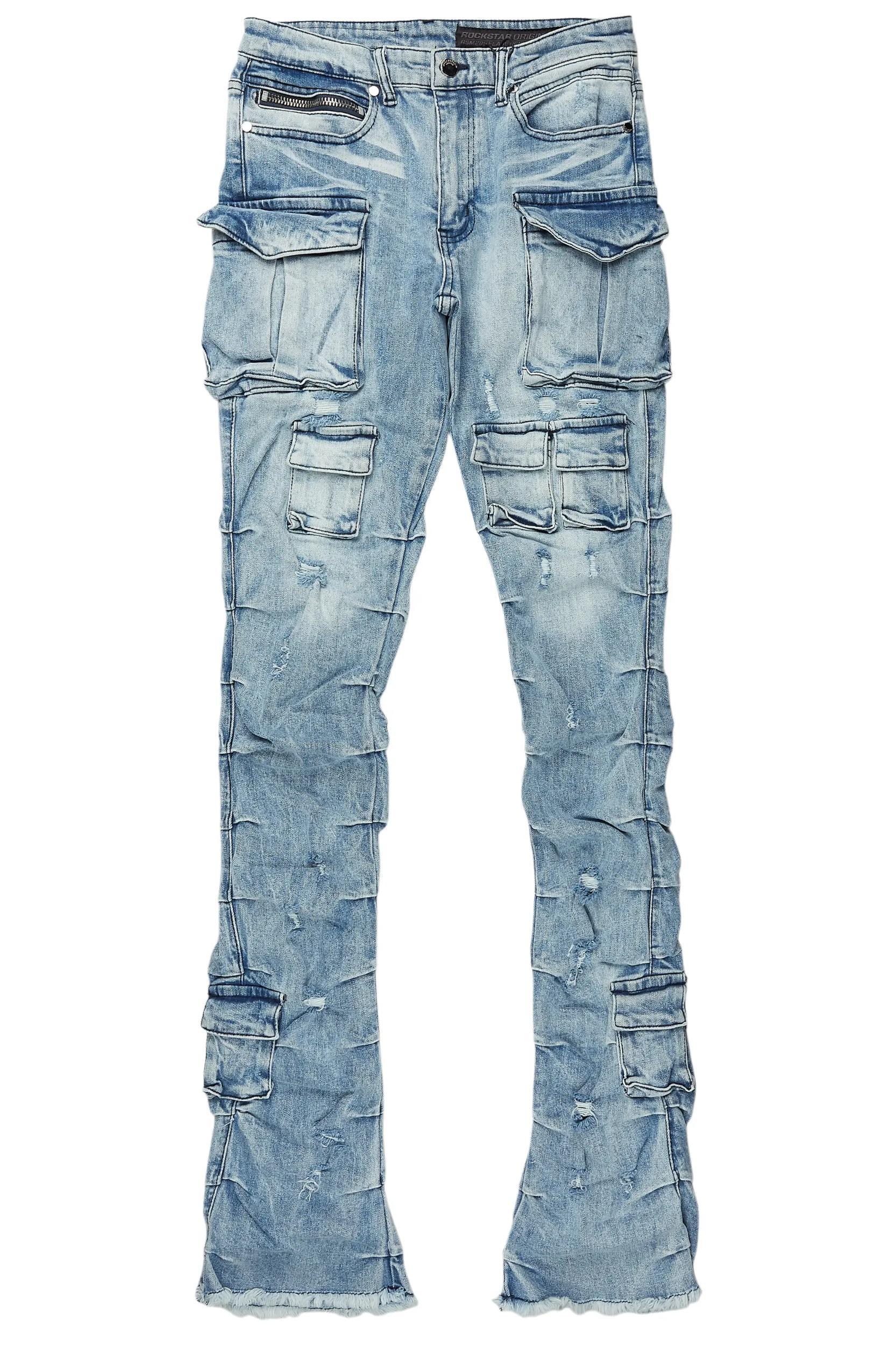 Gentry Light Blue Stacked Flare Jean Male Product Image
