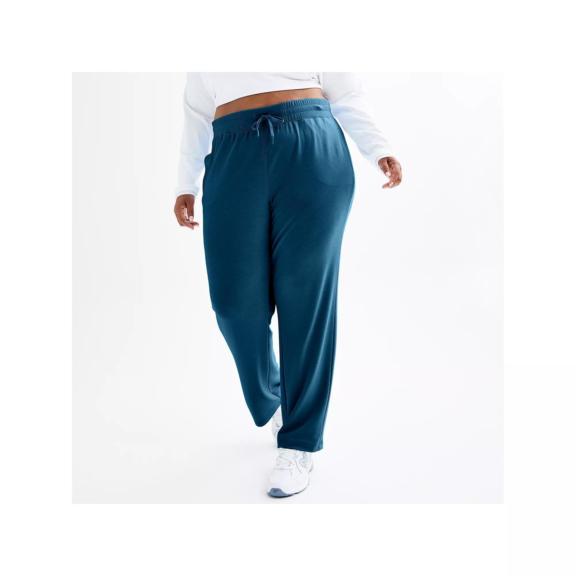 Plus Size Tek Gear® Straight Leg French Terry Pants, Women's, Size: 4XL, Blue Crayon Product Image