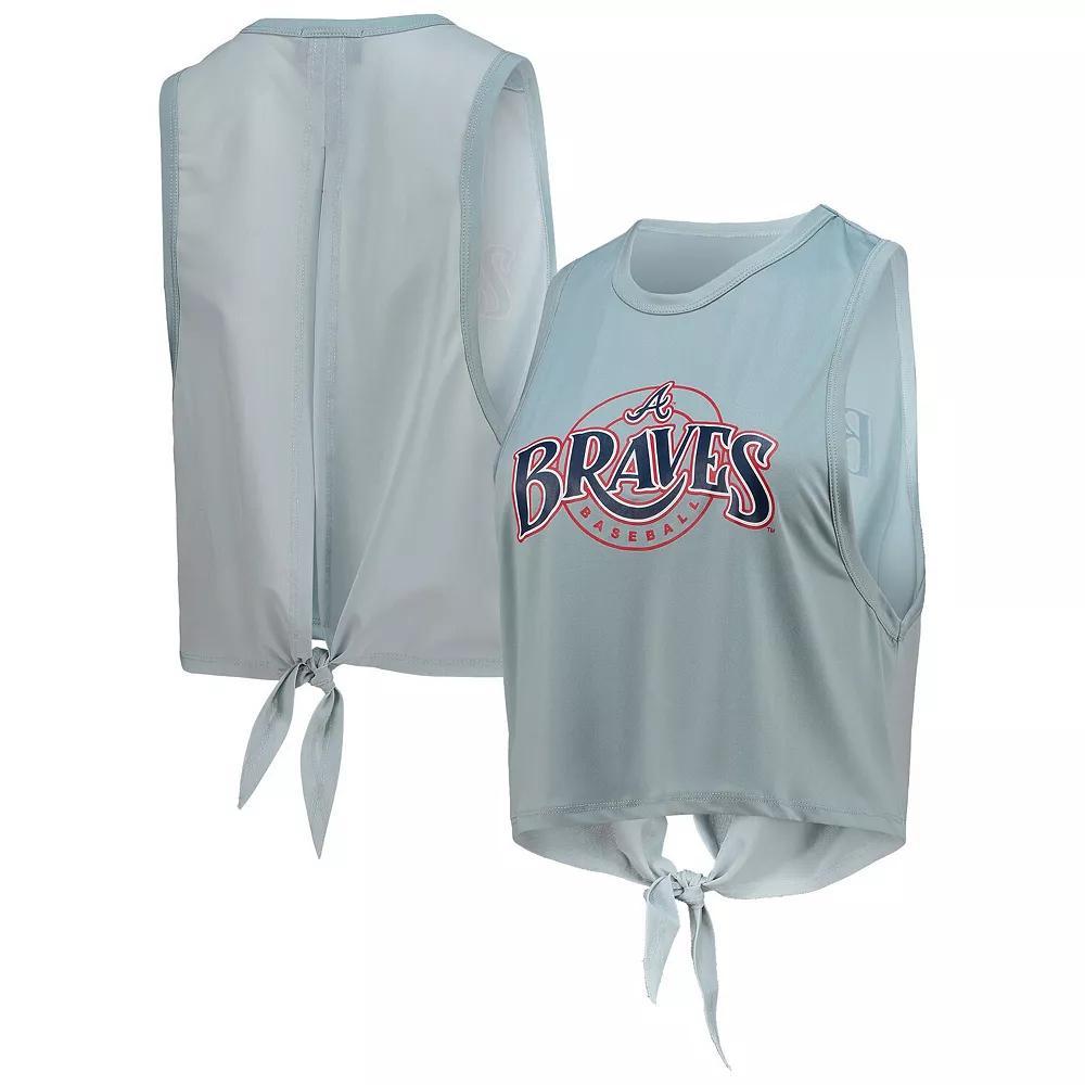 Women's The Wild Collective Light Blue Atlanta Braves Open Back Twist-Tie Tank Top, Size: 2XL Product Image