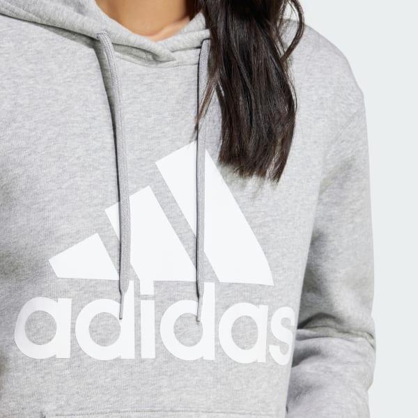 adidas Essentials Big Logo Regular Fleece Hoodie Sandy Pink XL Womens Product Image
