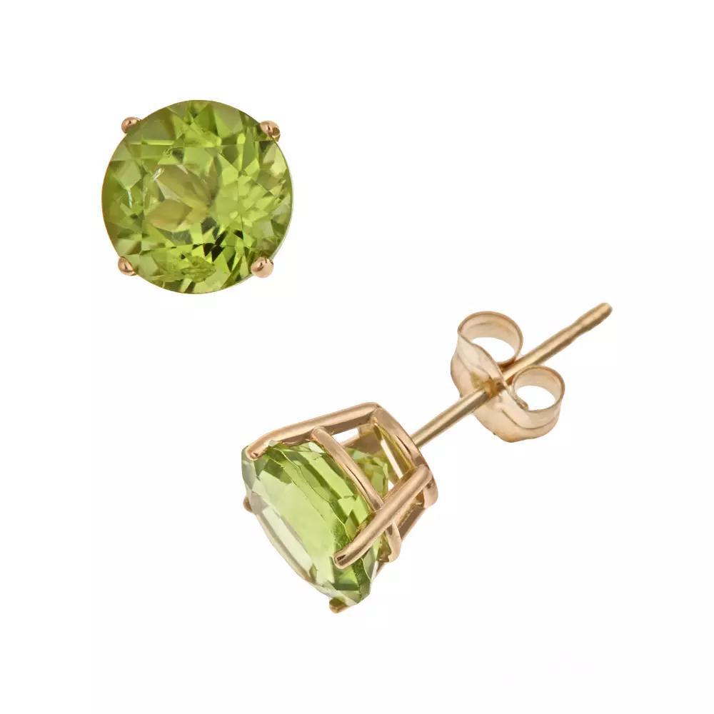 14k Gold Citrine Stud Earrings, Women's, Orange Product Image
