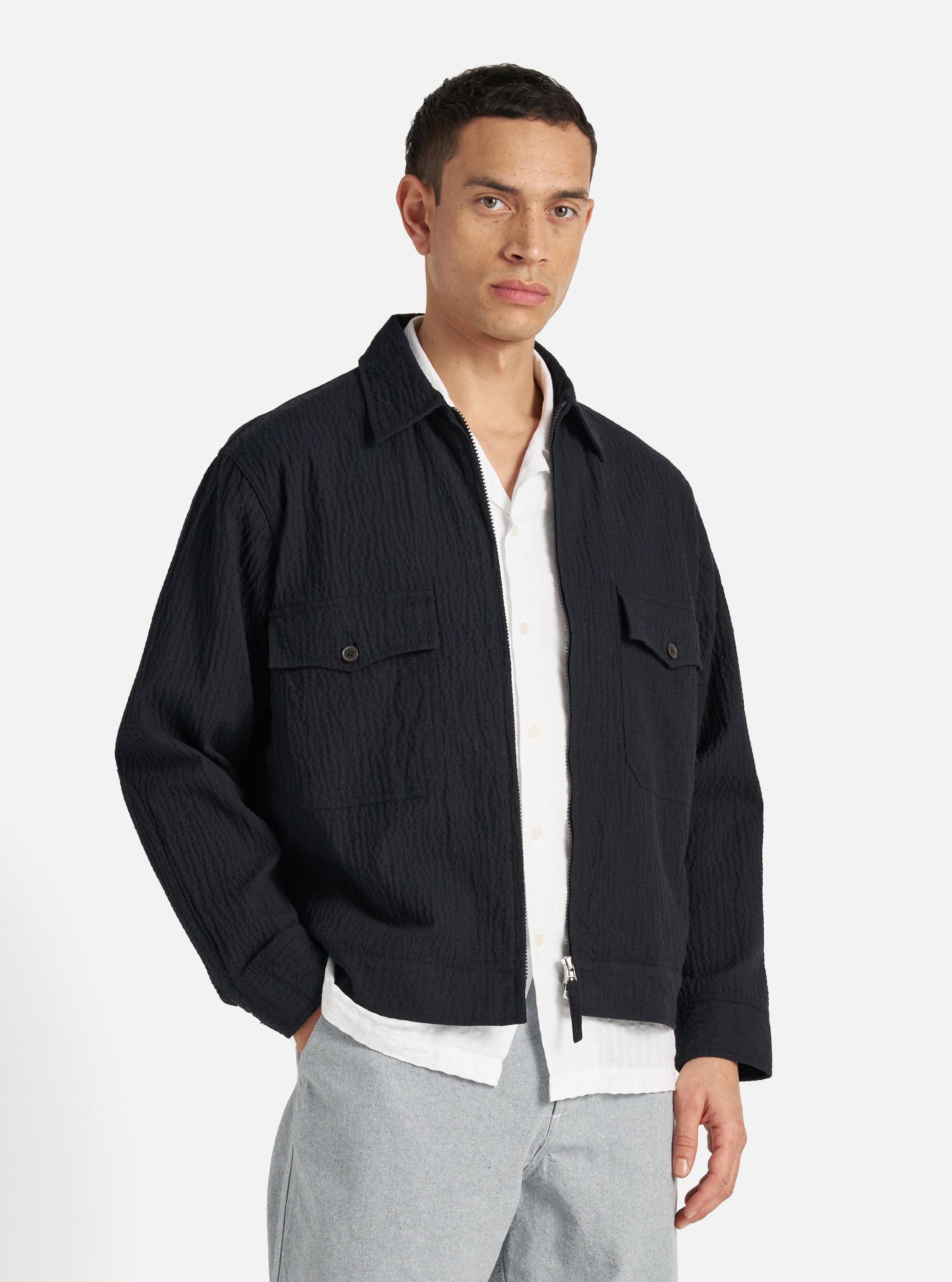 Universal Works E130 Jacket in Dark Navy Ospina Cotton Product Image