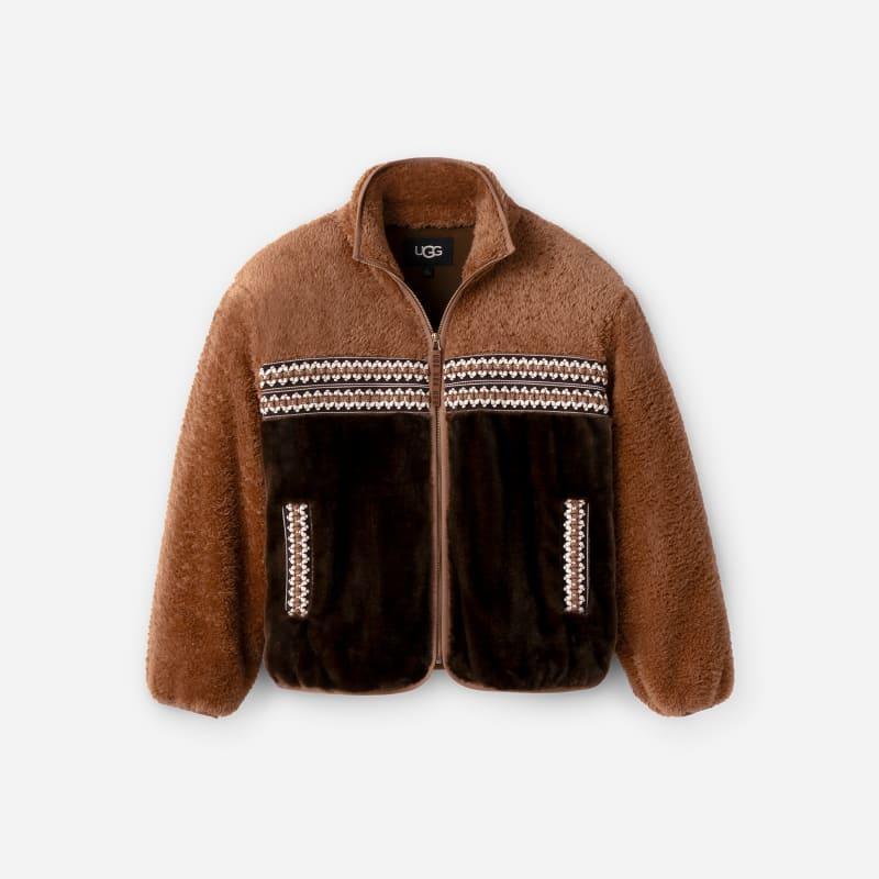UGG Womens Marlene Sherpa Jacket Heritage Braid Faux Fur/Fleece Product Image
